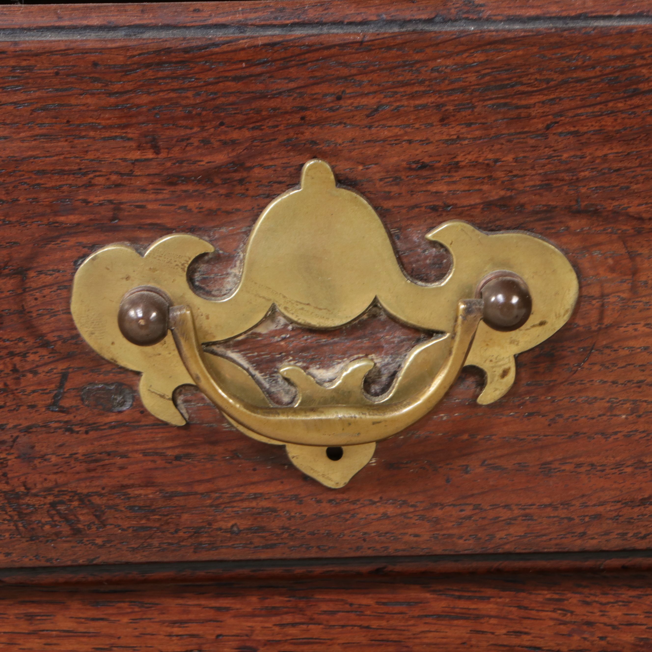 Antique Georgian Style Oak Slant-Front Secretary Desk