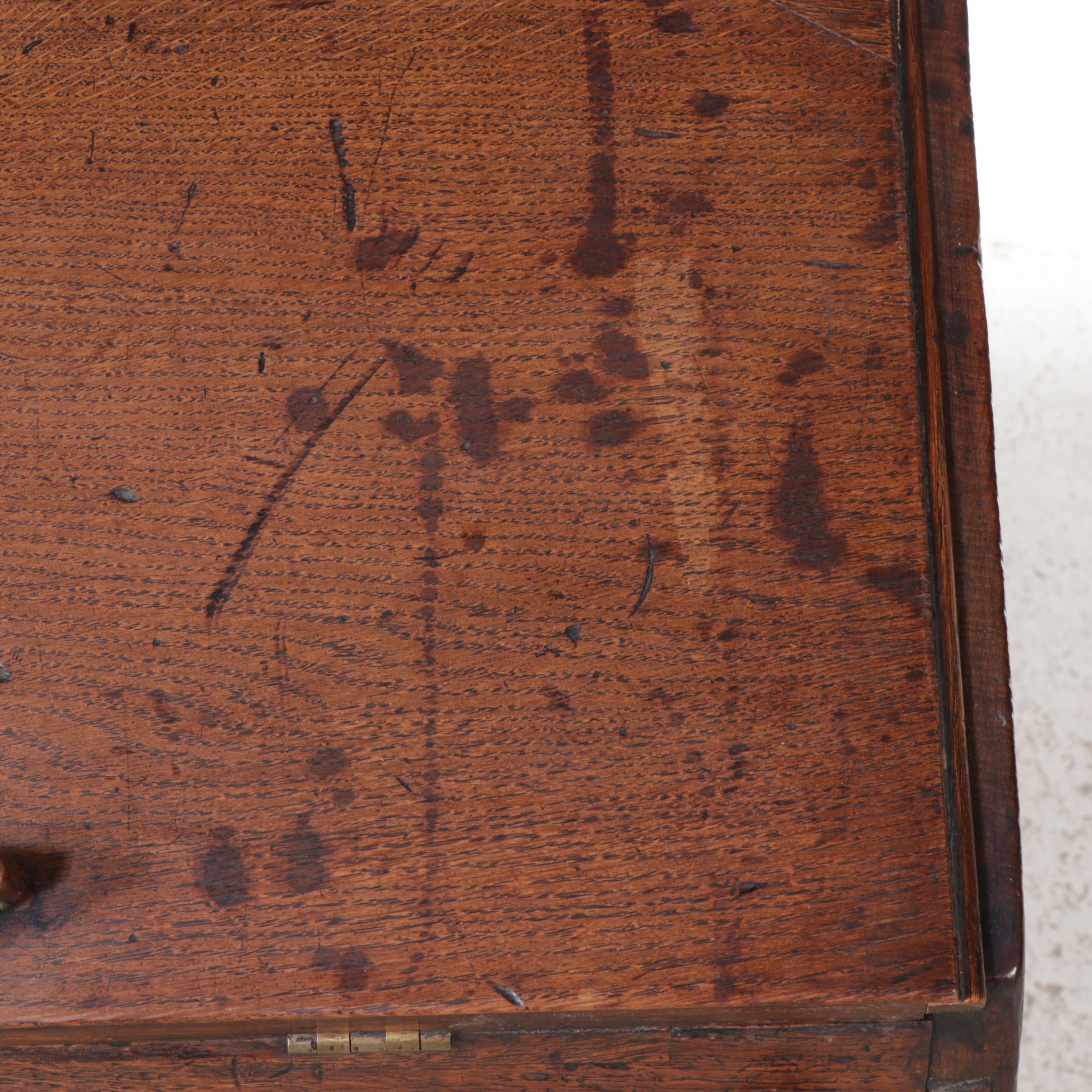 Antique Georgian Style Oak Slant-Front Secretary Desk