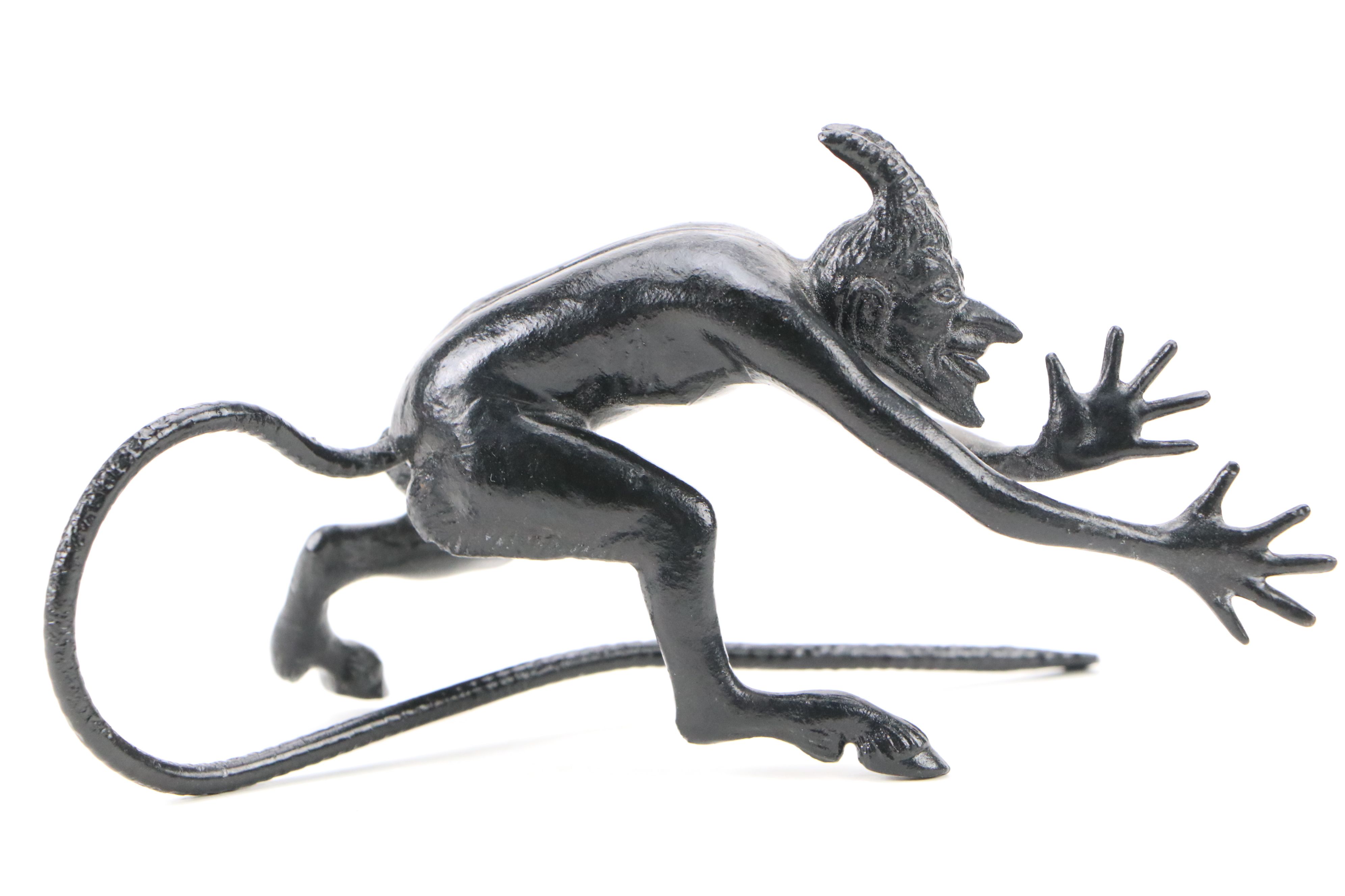 Russian Art Deco Style Cast Iron Mocking Chyort Devil Figurine, 20th Century