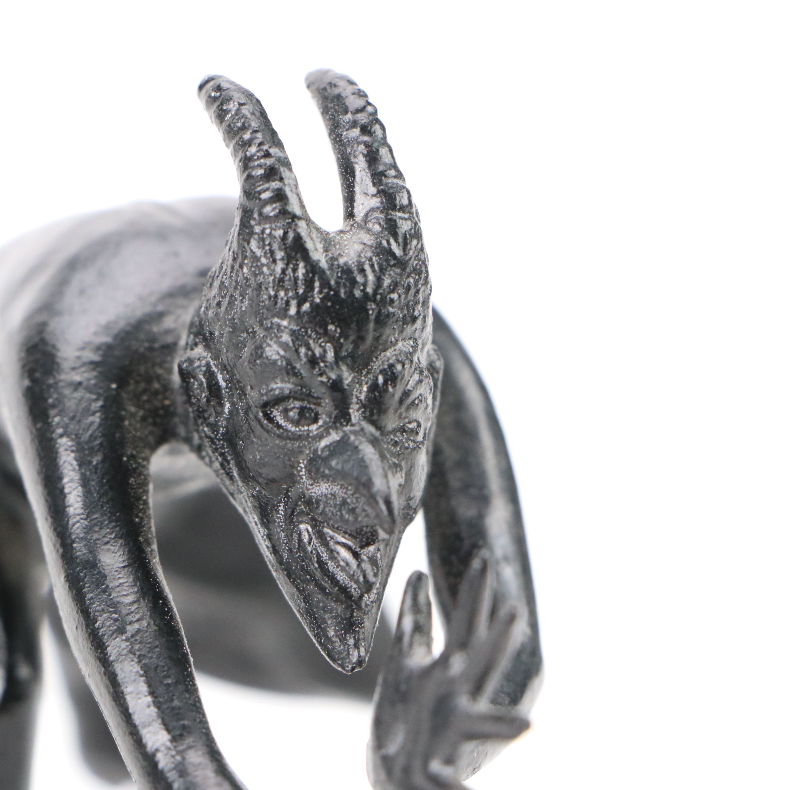 Russian Art Deco Style Cast Iron Mocking Chyort Devil Figurine, 20th Century