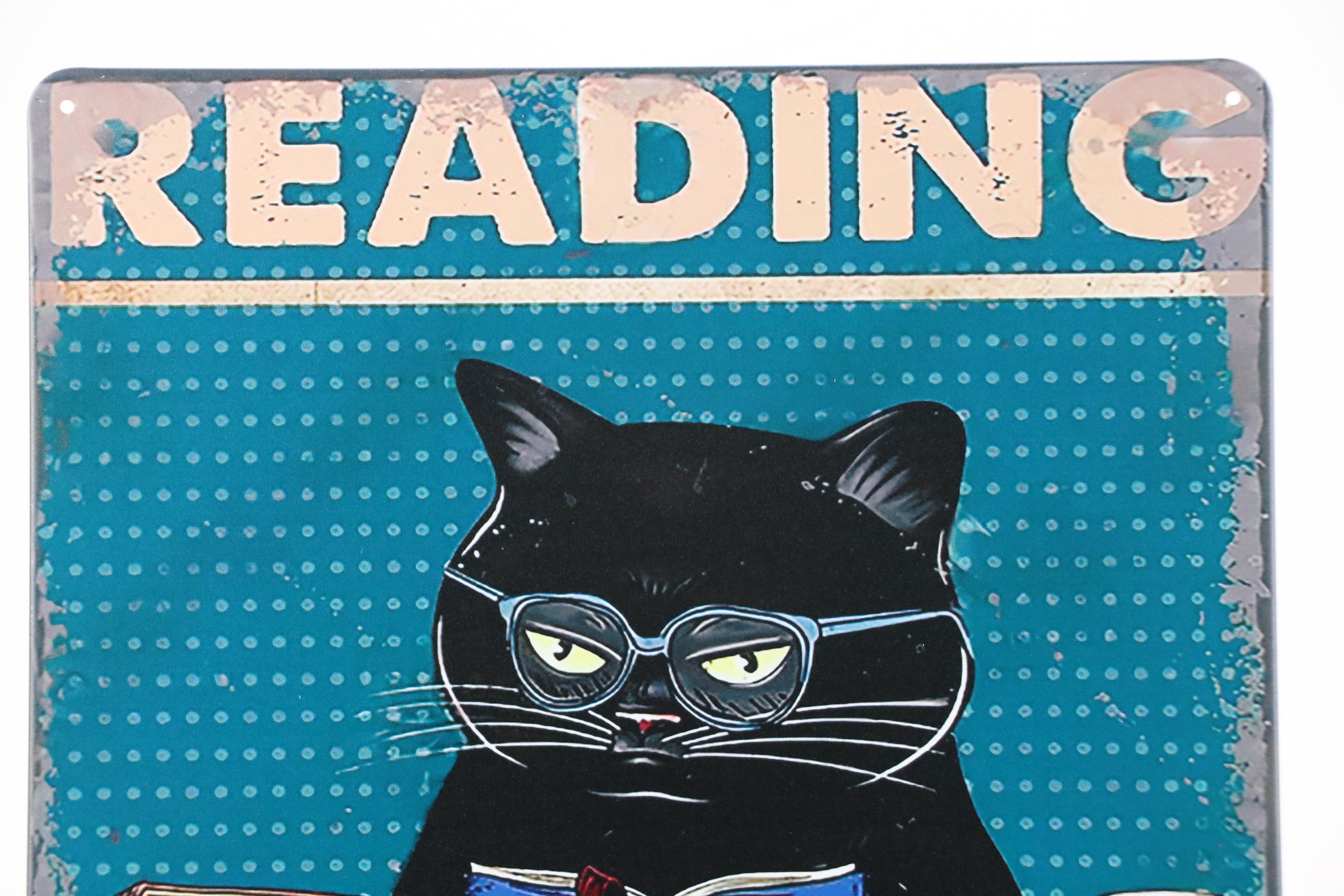 Novelty Cat Giclée "Reading Because Murder is Wrong"