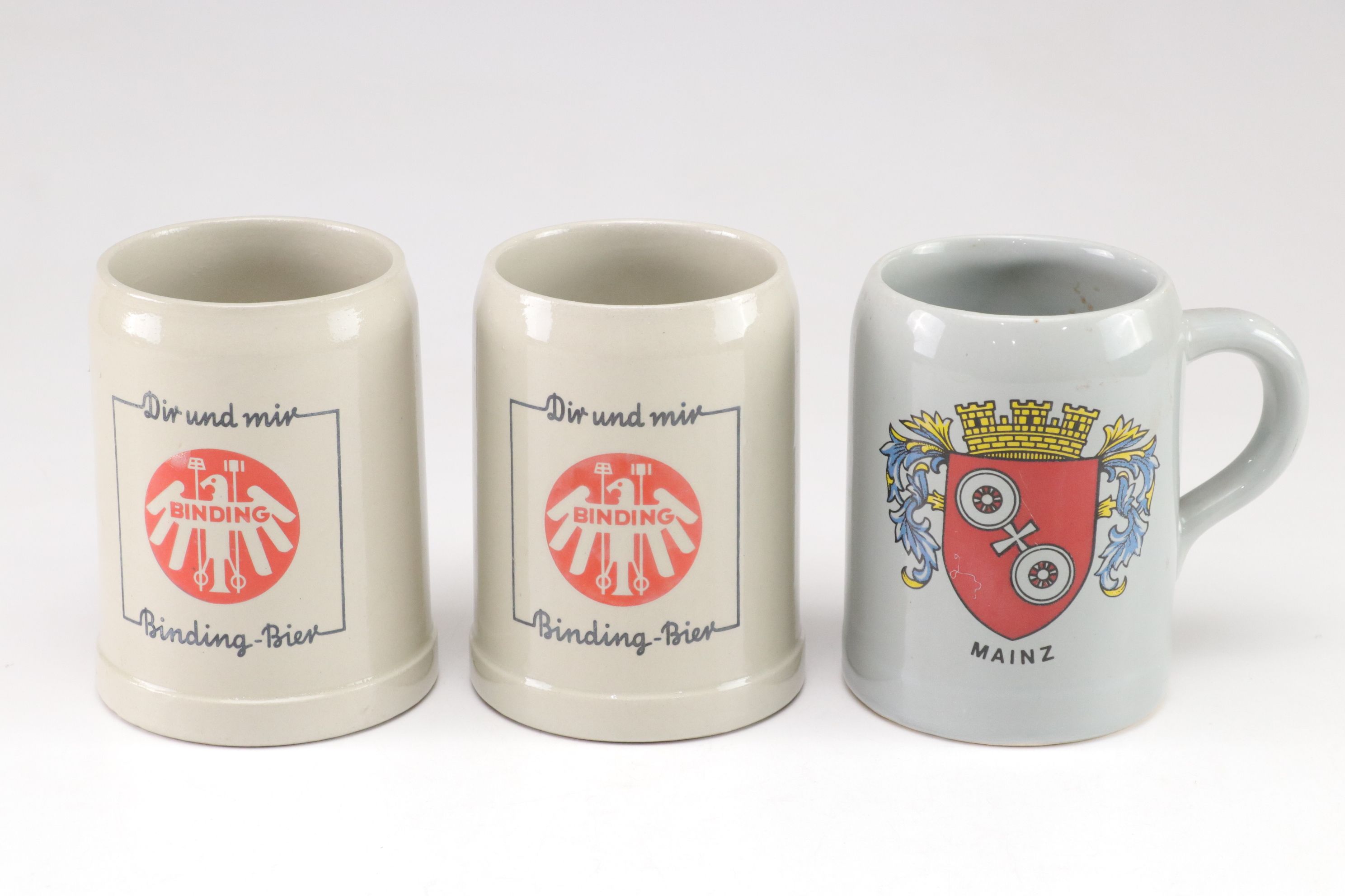 German Stoneware Beer Mugs & Ashtray