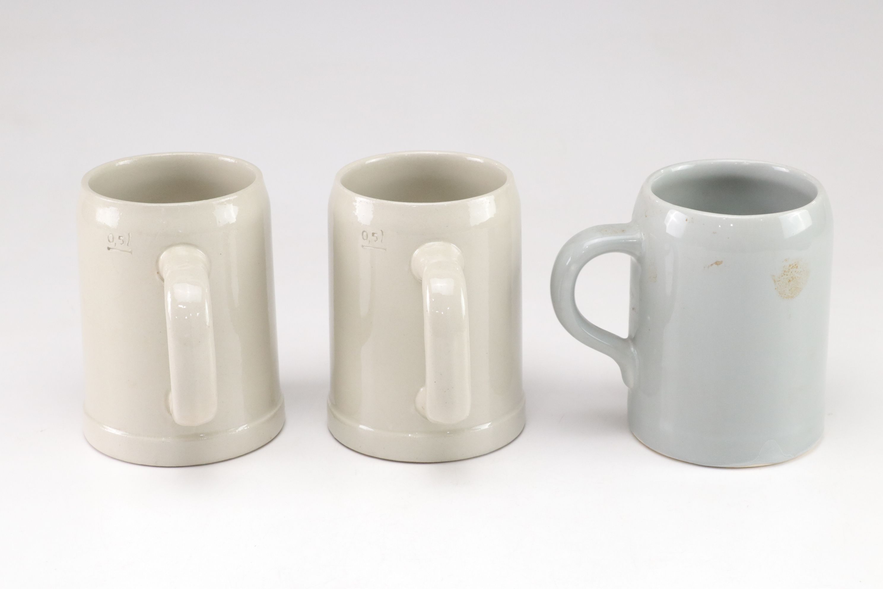 German Stoneware Beer Mugs & Ashtray