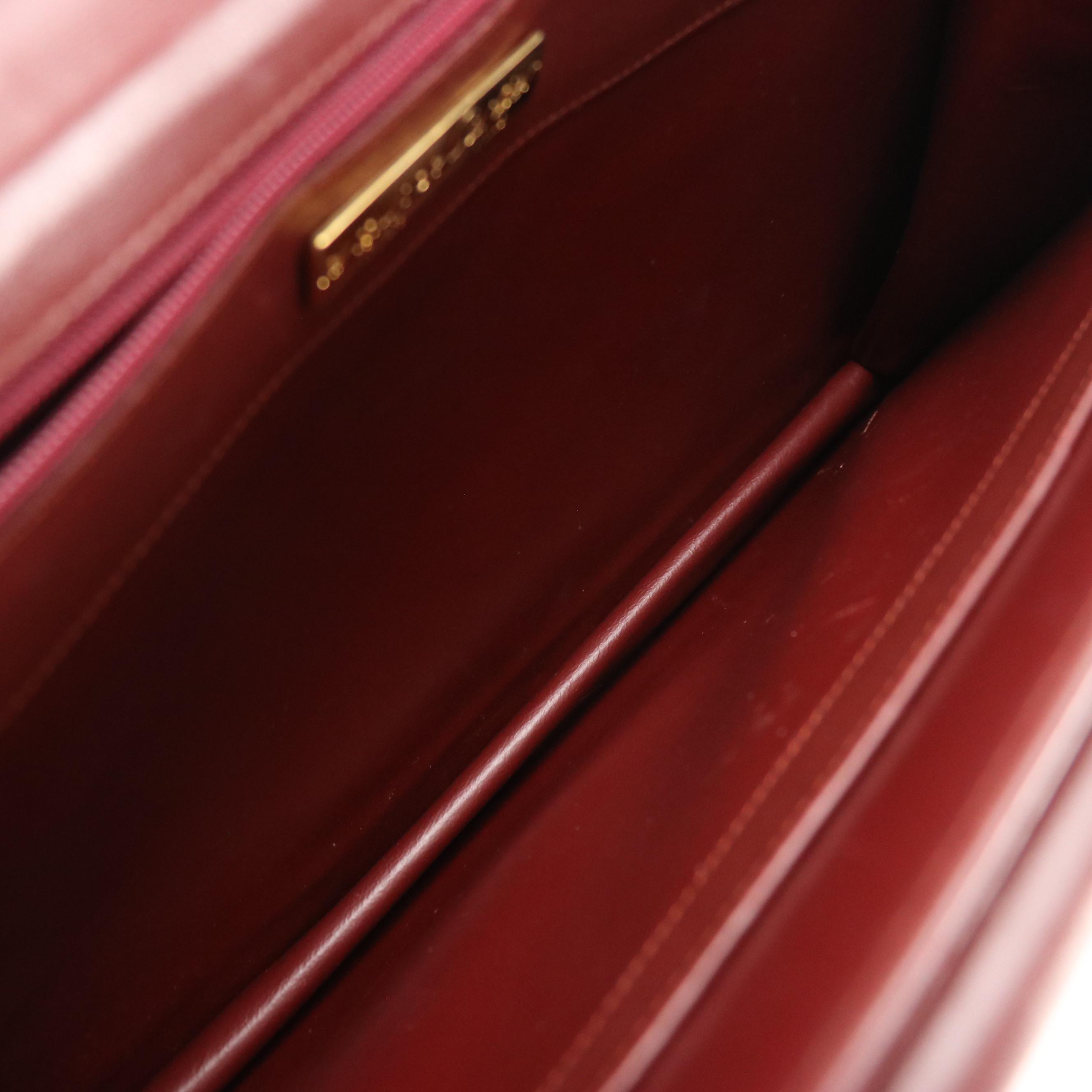 Cartier Les Must de Cartier Burgundy Leather Front-Flap Shoulder Bag