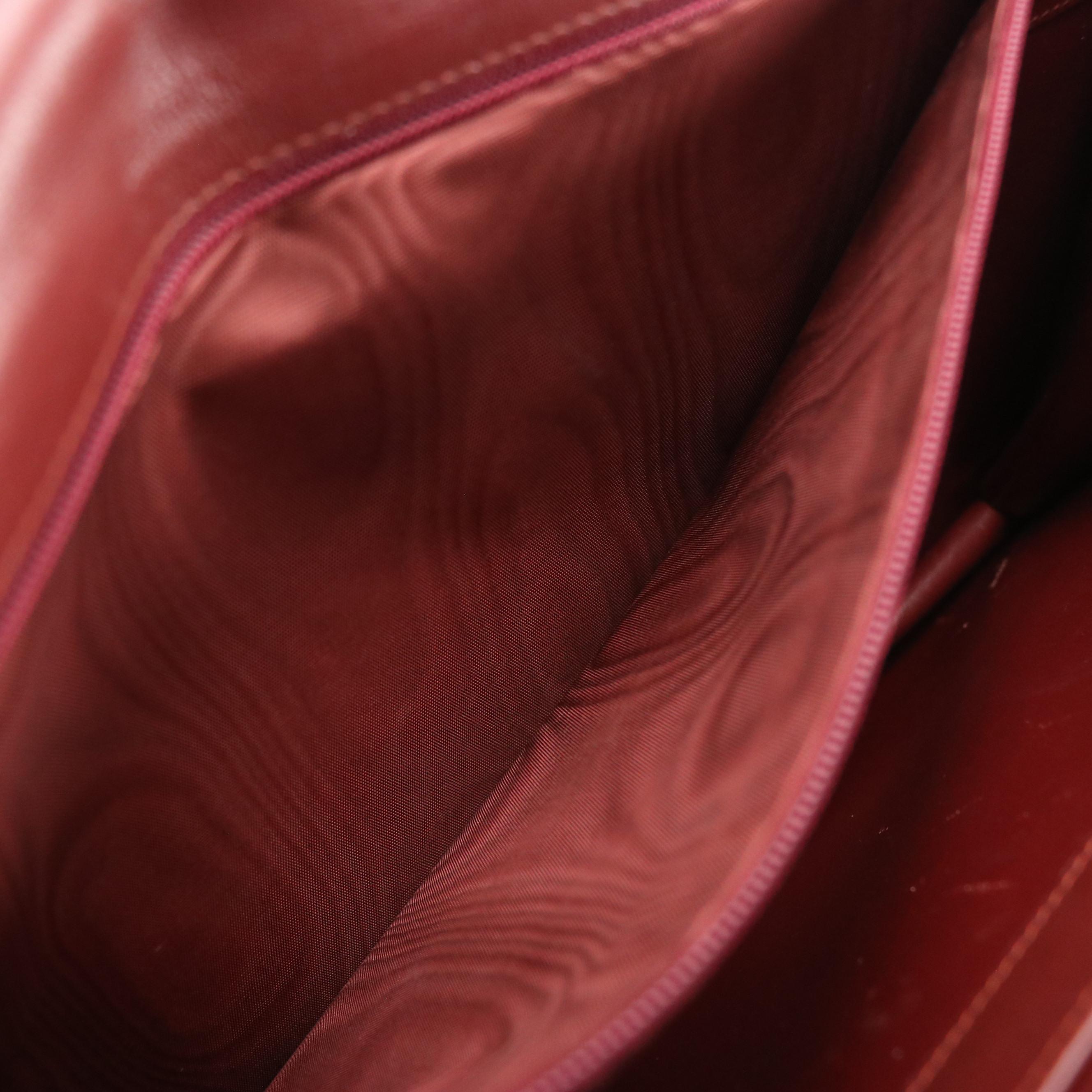 Cartier Les Must de Cartier Burgundy Leather Front-Flap Shoulder Bag
