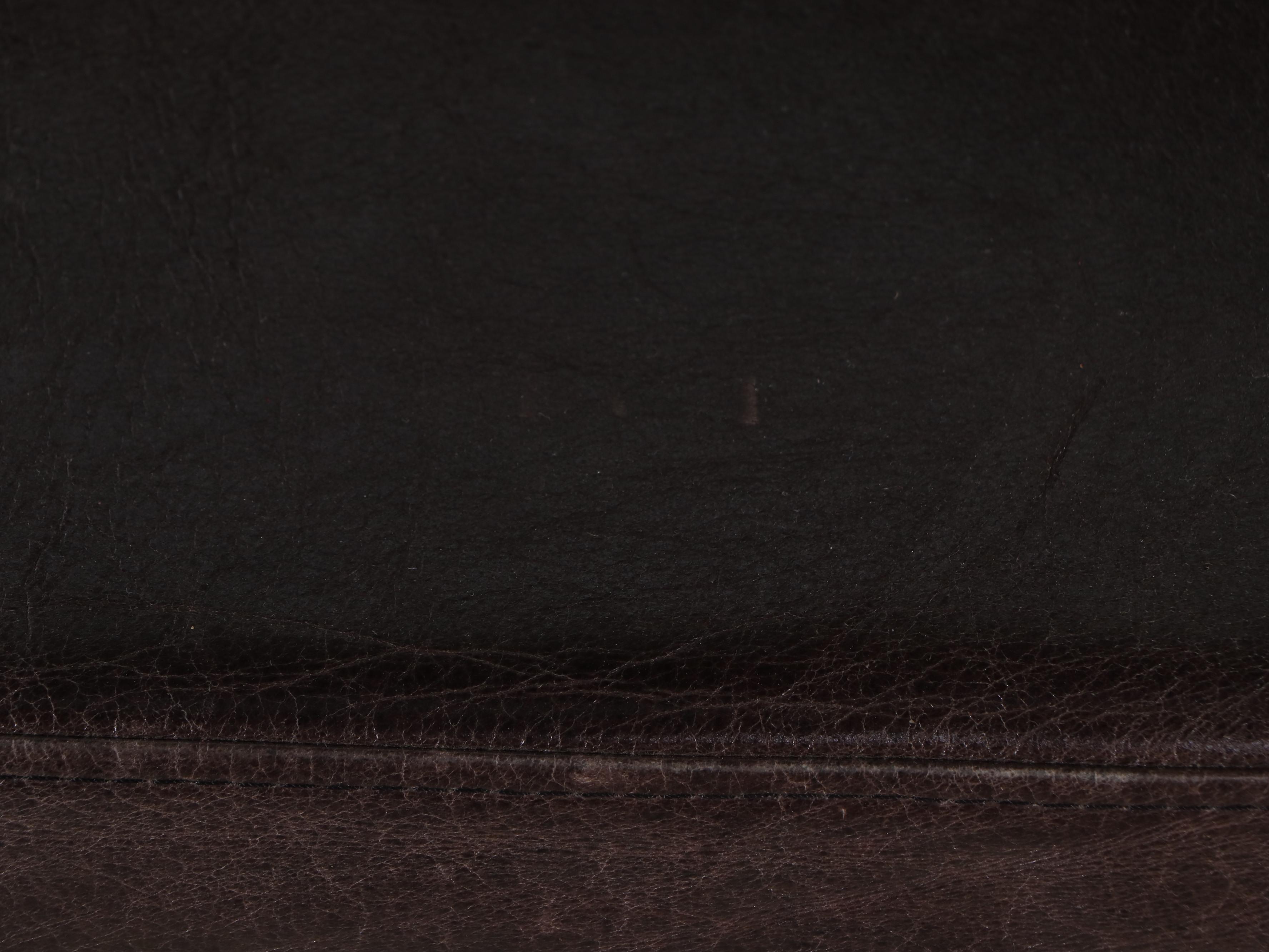 CB2 Modernist Metal Frame and Leather Dining Chairs, Pair, 2018