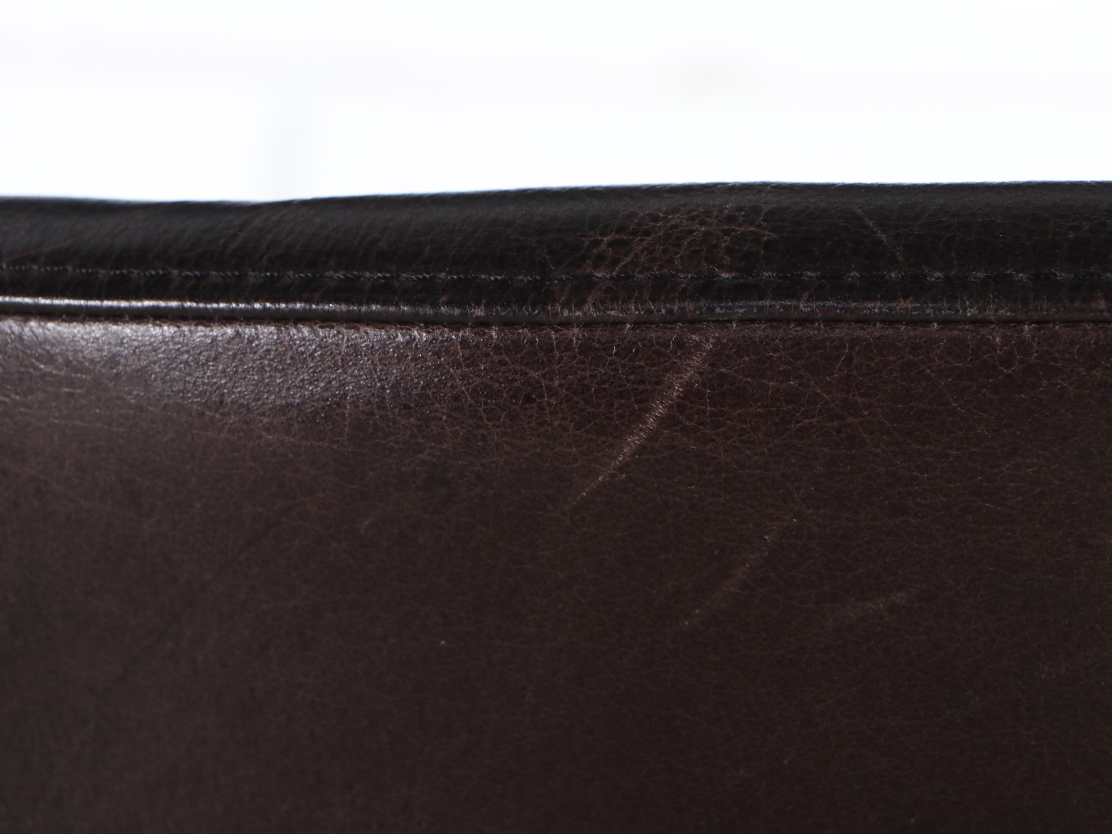 CB2 Modernist Metal Frame and Leather Dining Chairs, Pair, 2018