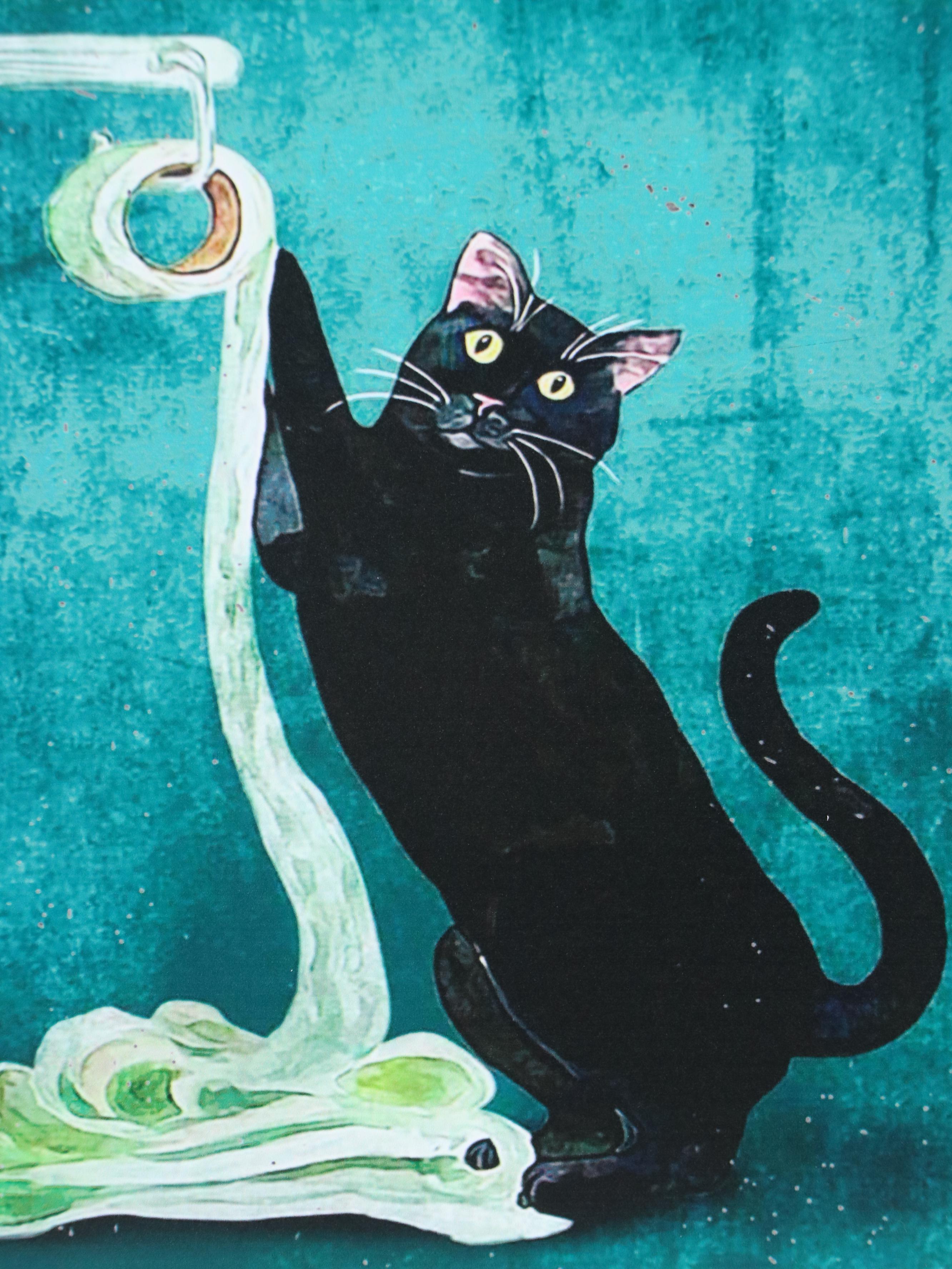 Novelty Cat Giclée "Your Butt Napkins My Lady"