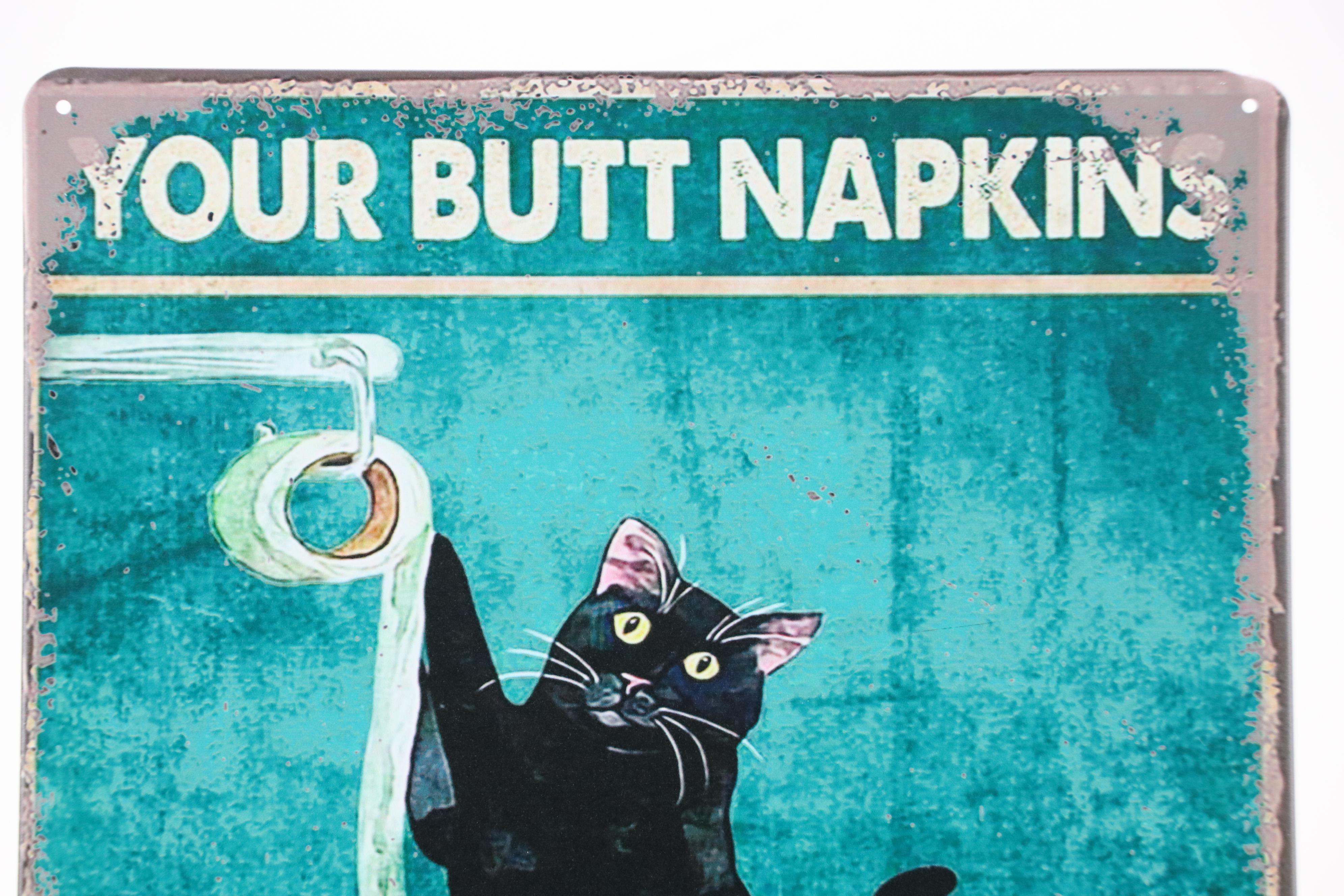 Novelty Cat Giclée "Your Butt Napkins My Lady"