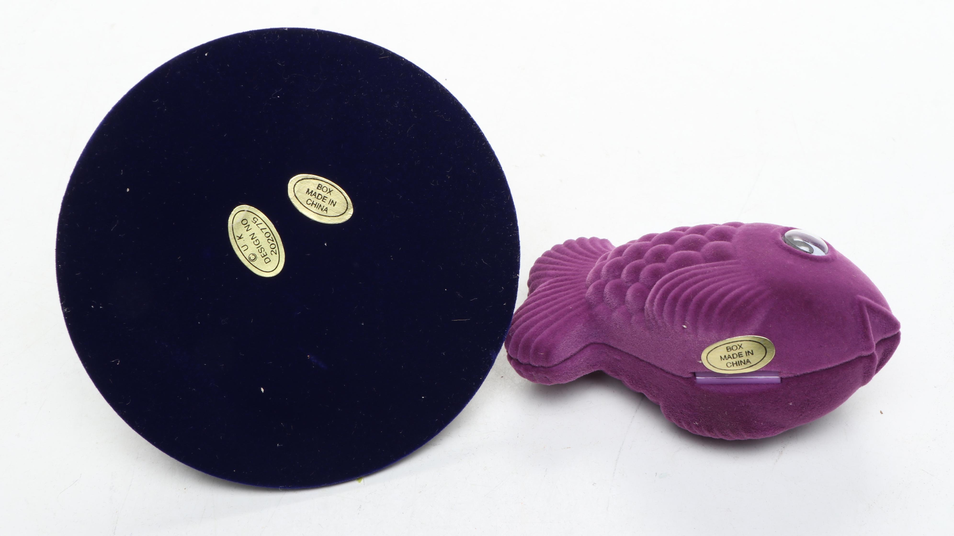 266 Flocked Fish Ring Boxes and 20 Hat Earring Boxes