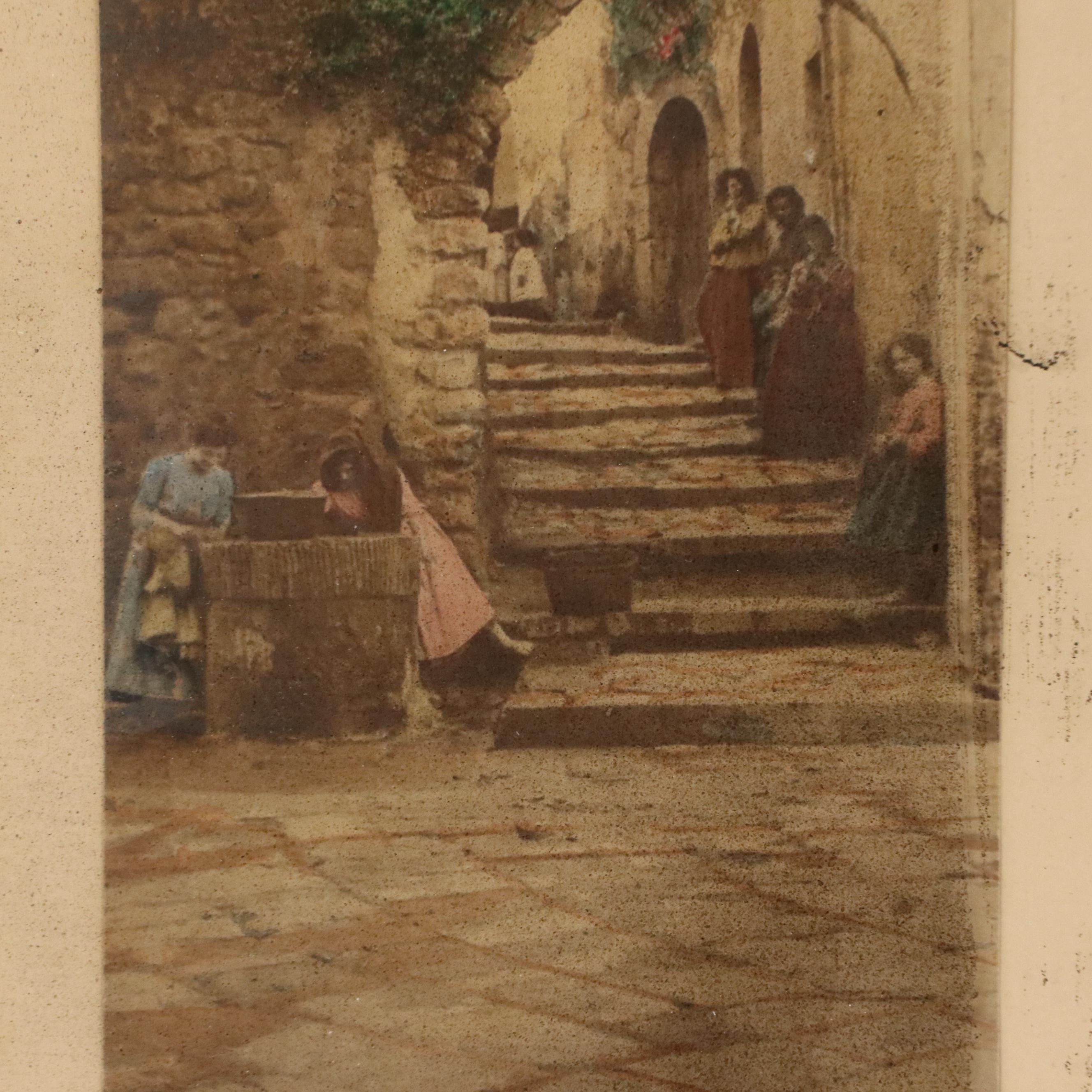 Wallace Nutting Hand-Colored Platinum Photographs "At The Well..." and More