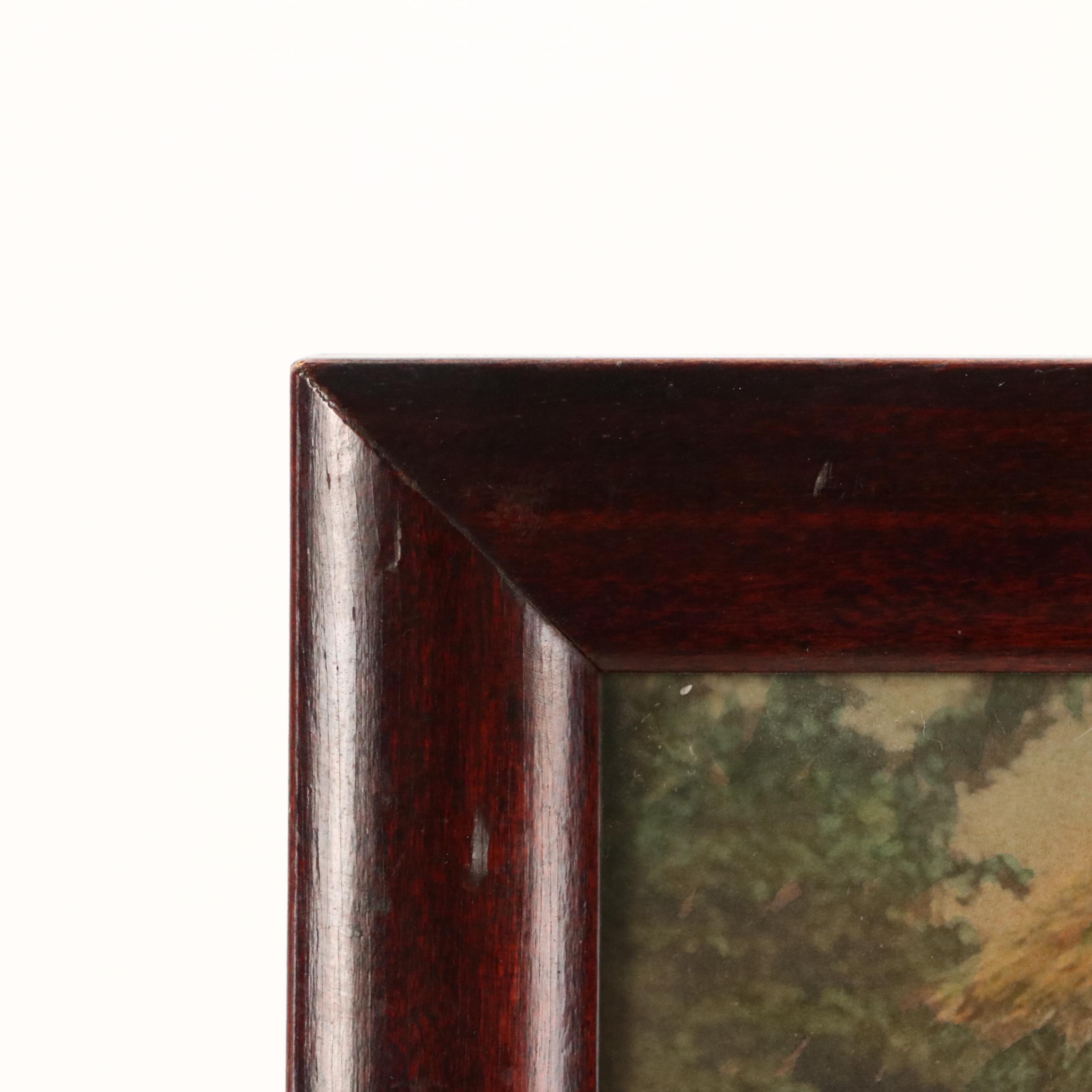 Wallace Nutting Floral Hand-Colored Platinum Photograph Framed with Mirror