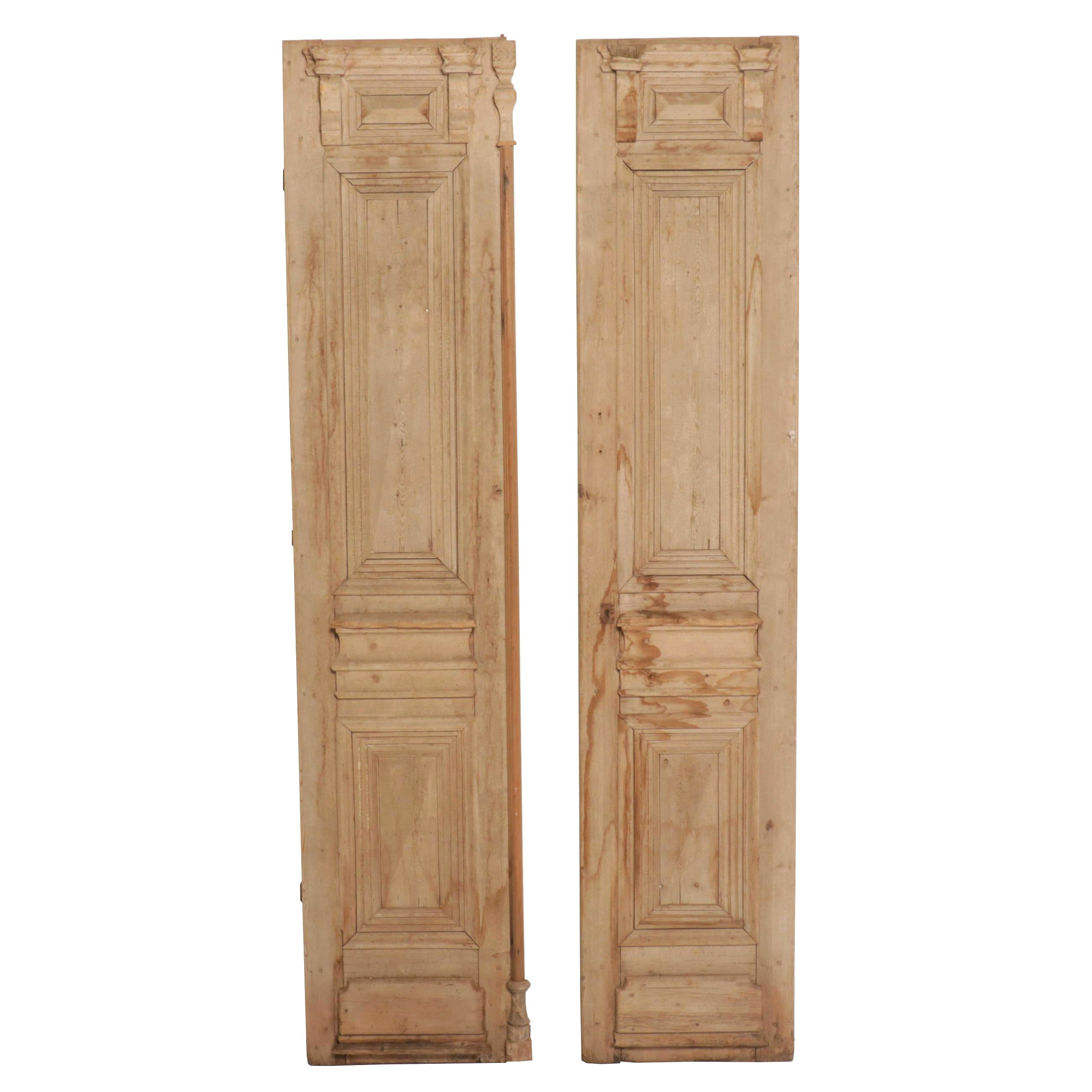 Pair of Architectural Salvage Wood French Doors