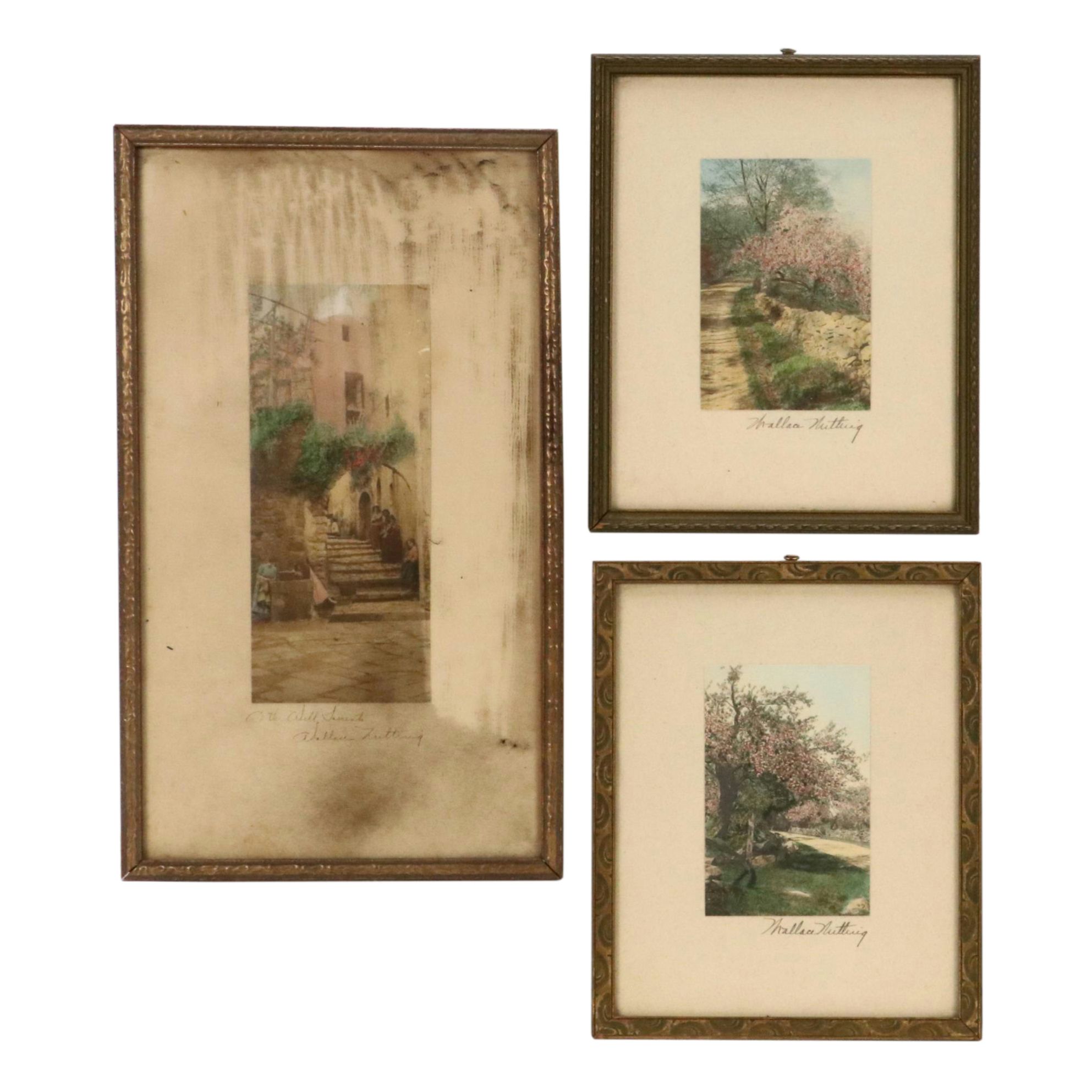 Wallace Nutting Hand-Colored Platinum Photographs "At The Well..." and More