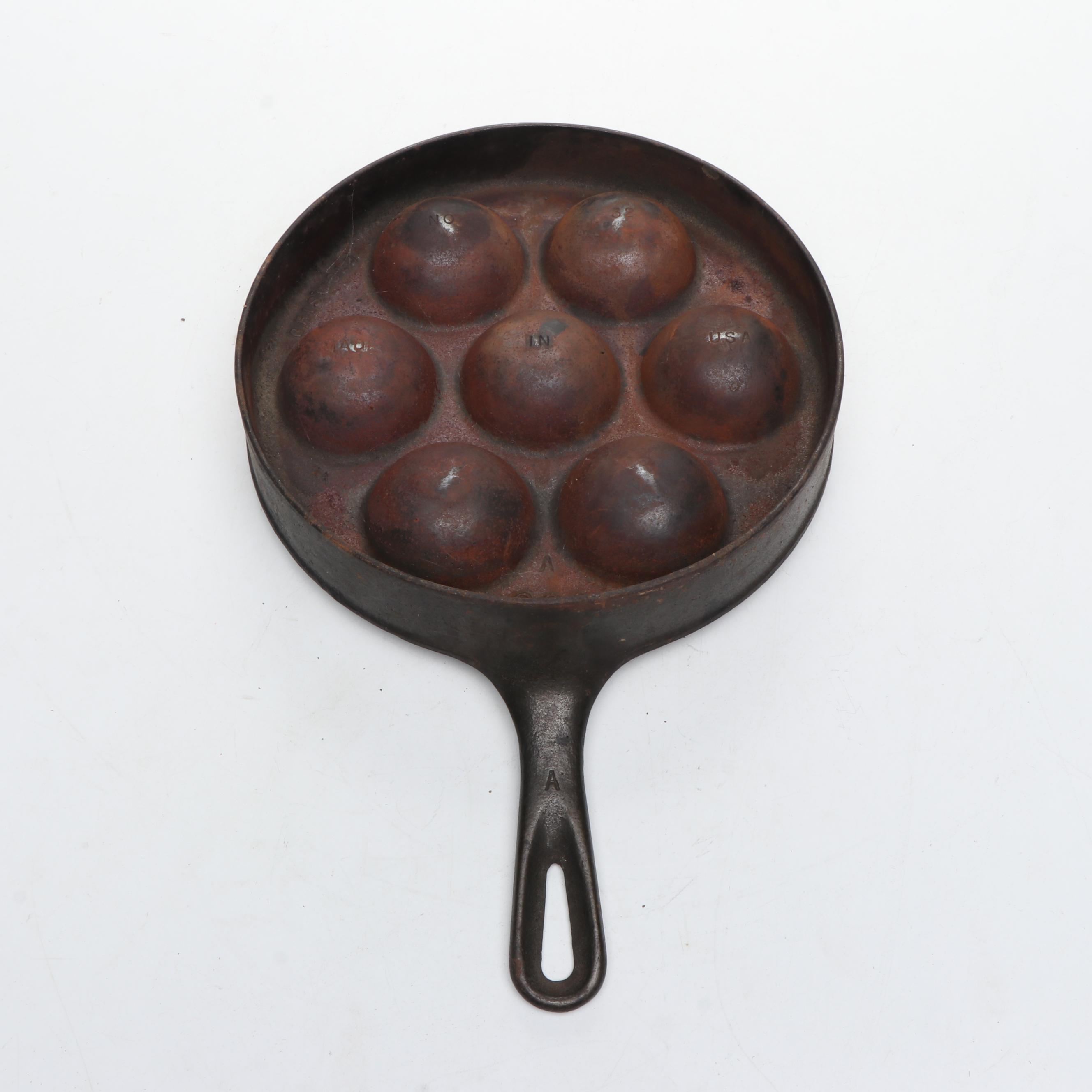 Griswold Cast Iron Aebleskiver Pan and Gem Pans