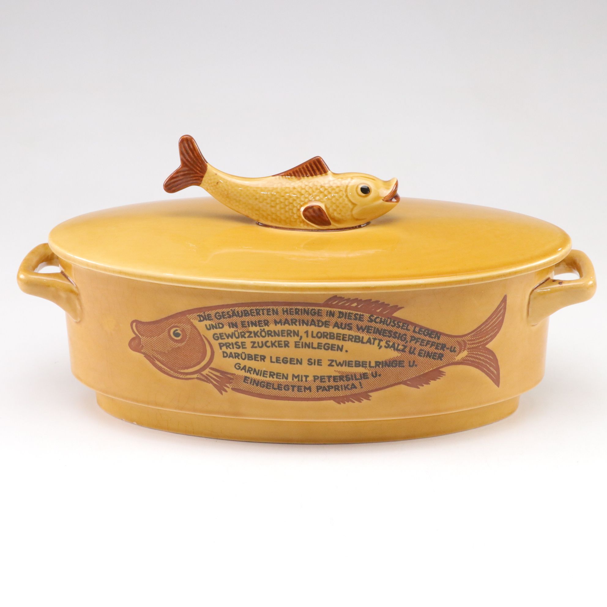 Mid Century Modern Staffel Stoneware Fish Tureen, Roemer Stemware & Art Glass