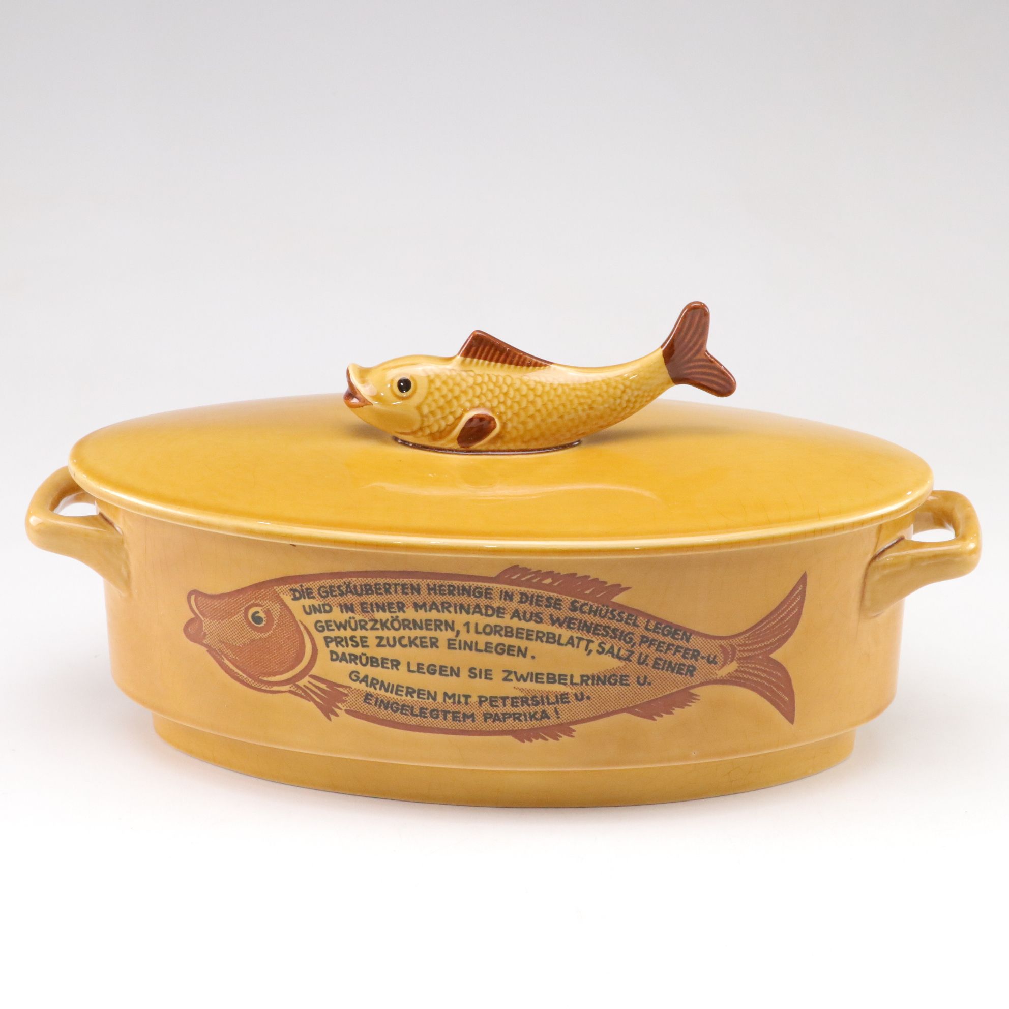 Mid Century Modern Staffel Stoneware Fish Tureen, Roemer Stemware & Art Glass