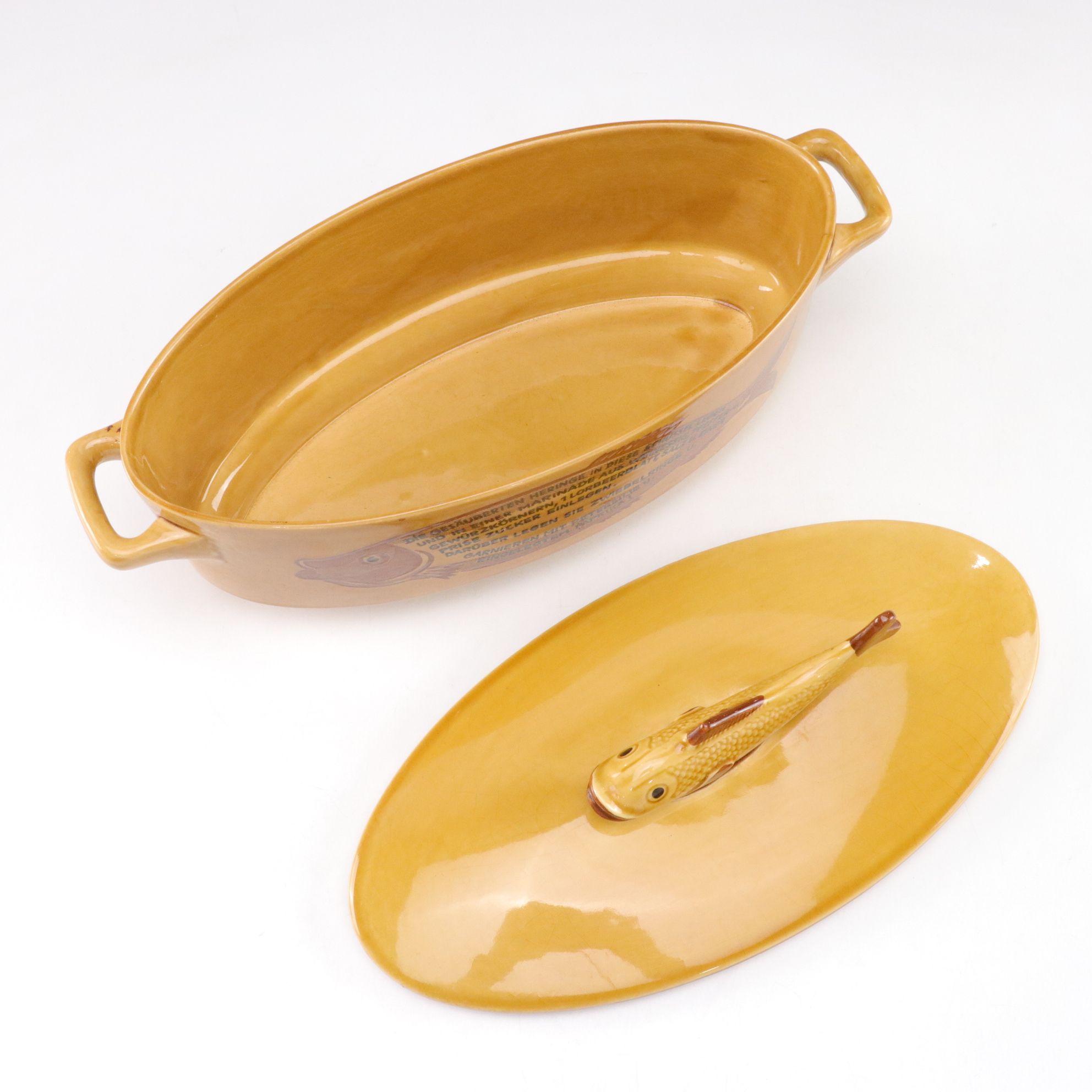 Mid Century Modern Staffel Stoneware Fish Tureen, Roemer Stemware & Art Glass