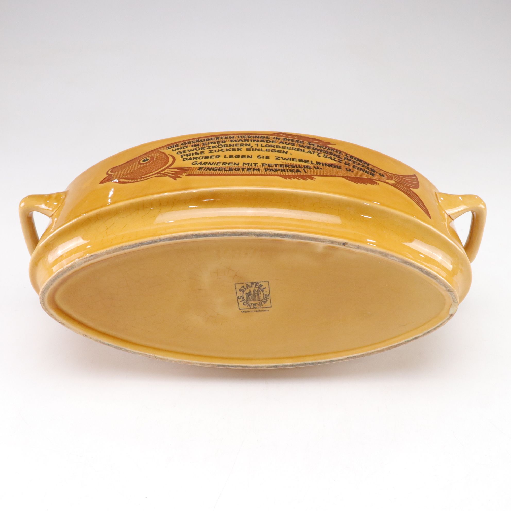 Mid Century Modern Staffel Stoneware Fish Tureen, Roemer Stemware & Art Glass