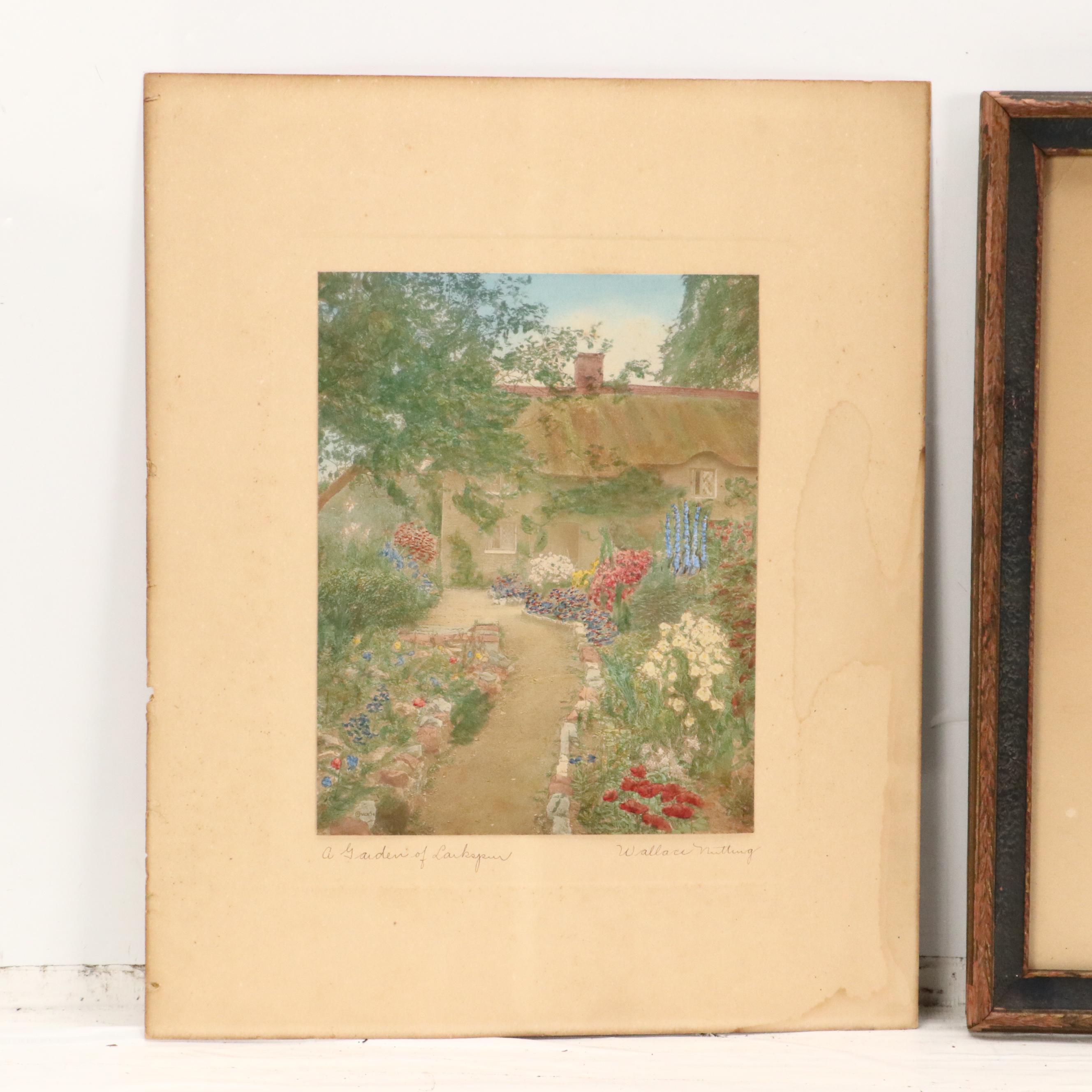 Wallace Nutting Hand-Colored Platinum Photographs "The Swimming Pool" and More