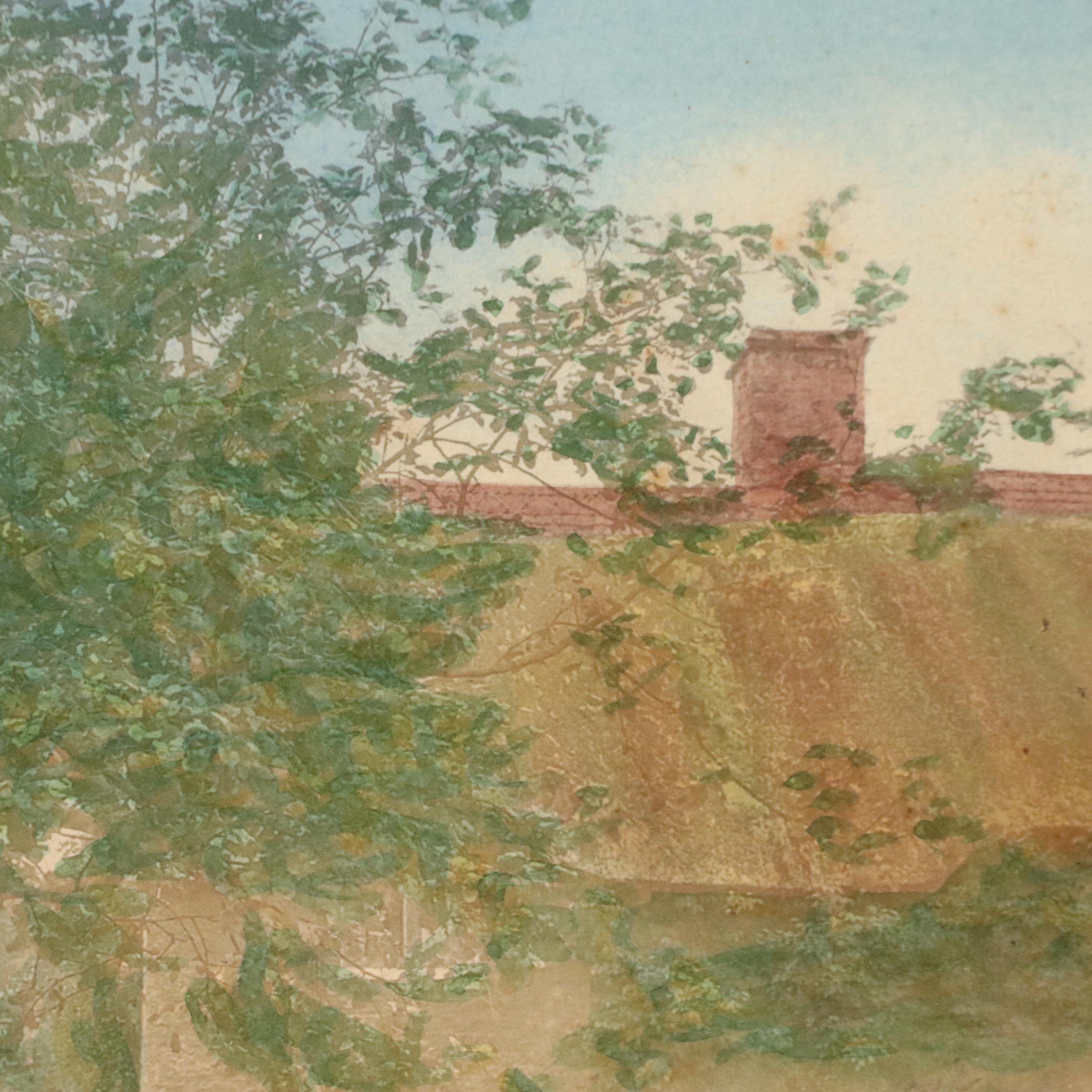 Wallace Nutting Hand-Colored Platinum Photographs "The Swimming Pool" and More