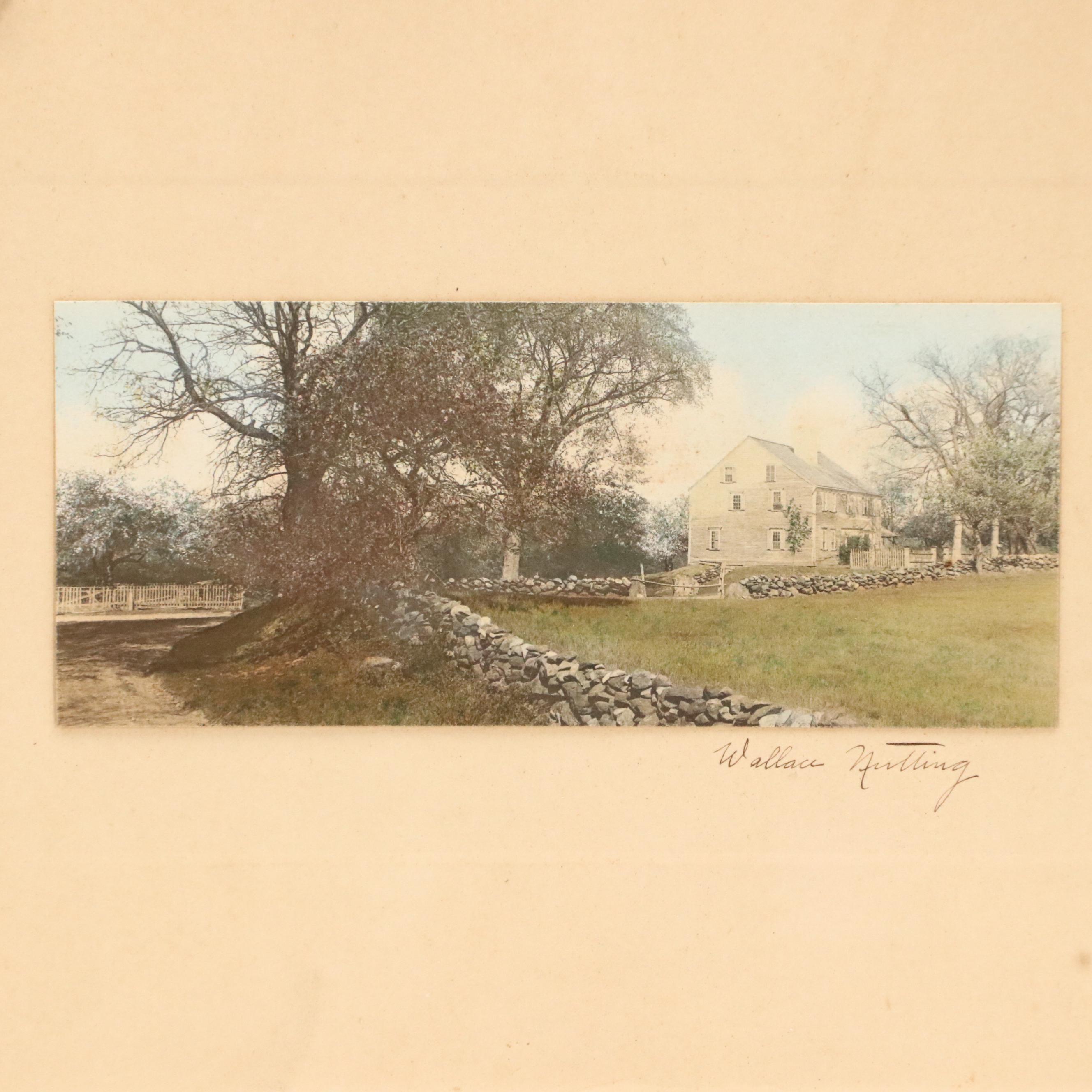 Wallace Nutting Hand-Colored Platinum Photographs "The Swimming Pool" and More