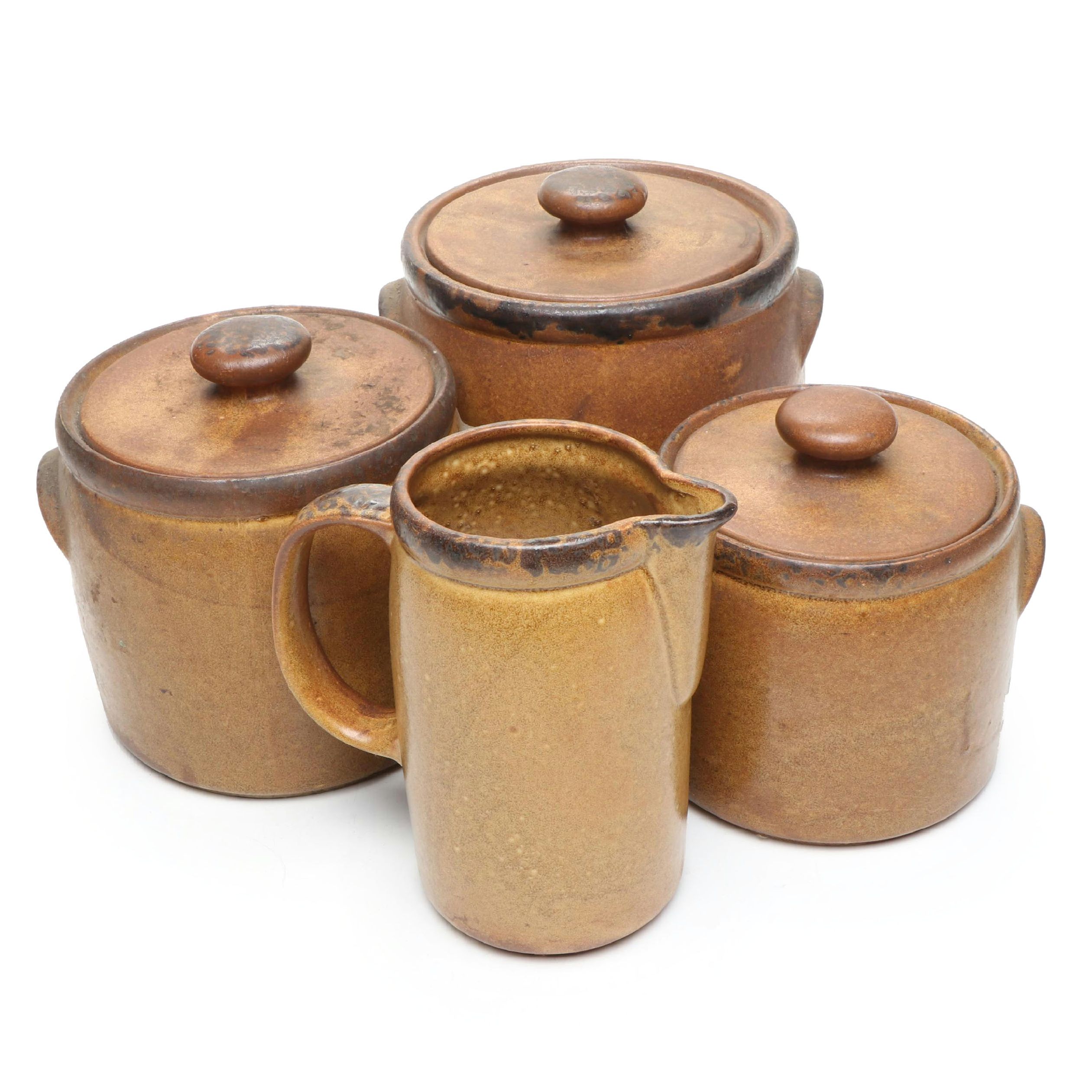 McCoy Pottery Lancaster Colony Stoneware Pots and Pitcher