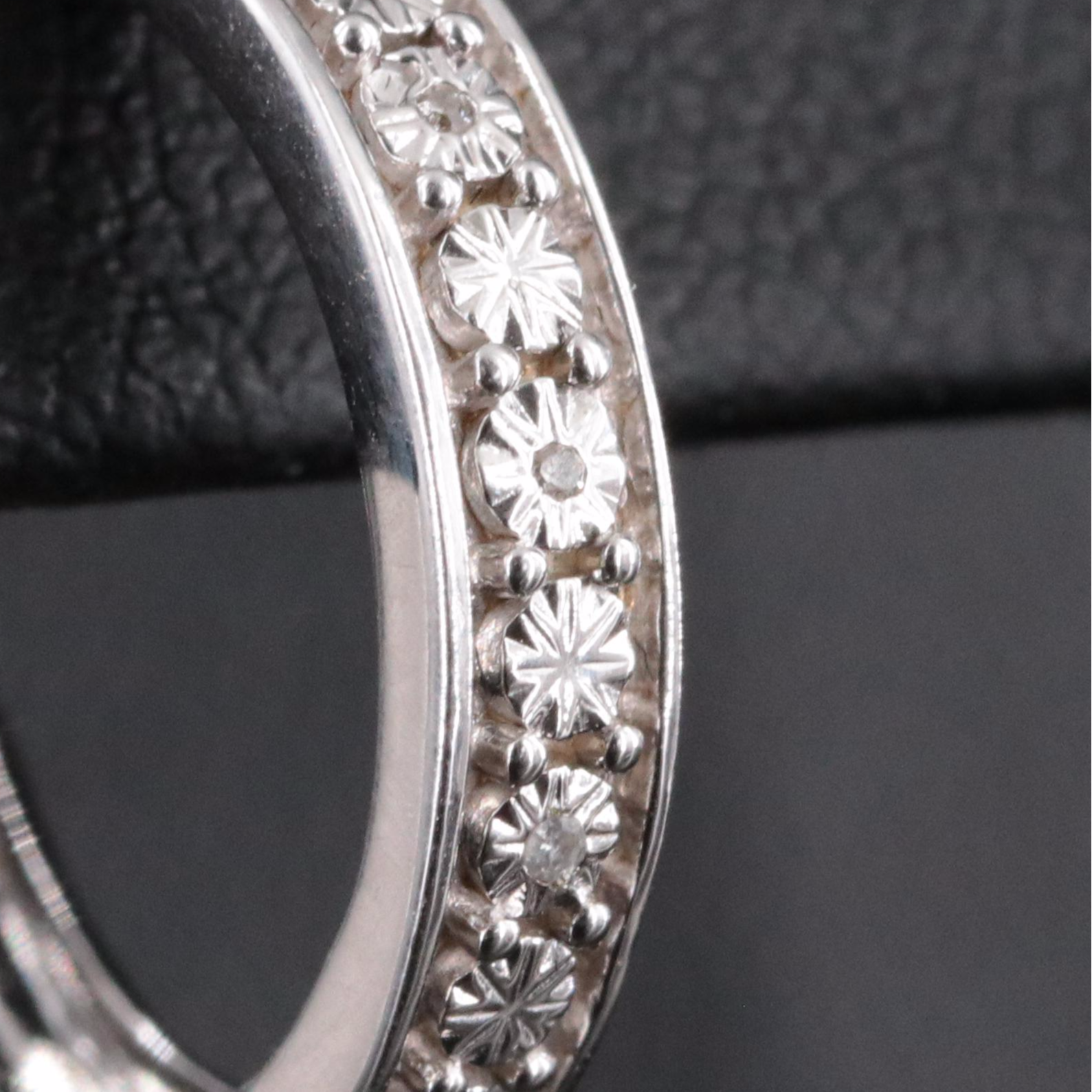 Sterling Diamond Hoop Earrings