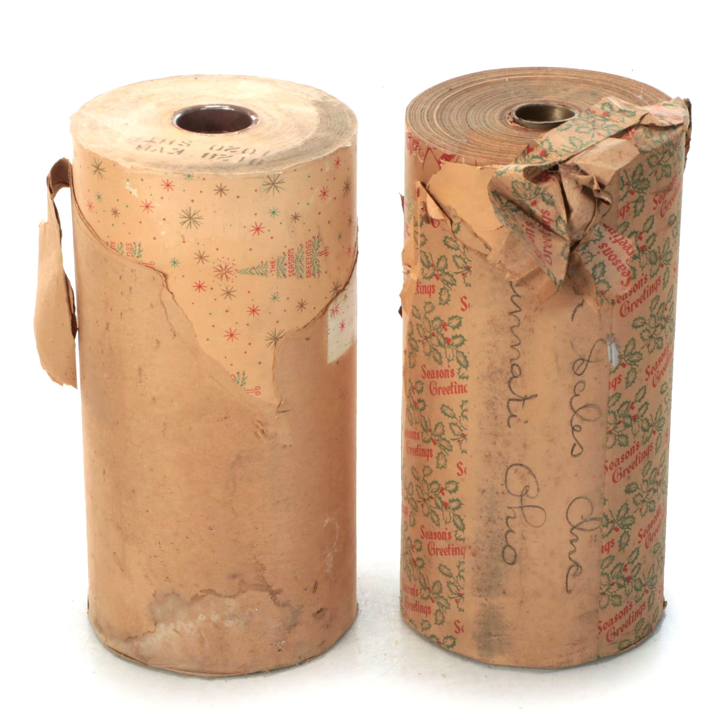 Vintage Christmas-Themed Wrapping Paper Reams