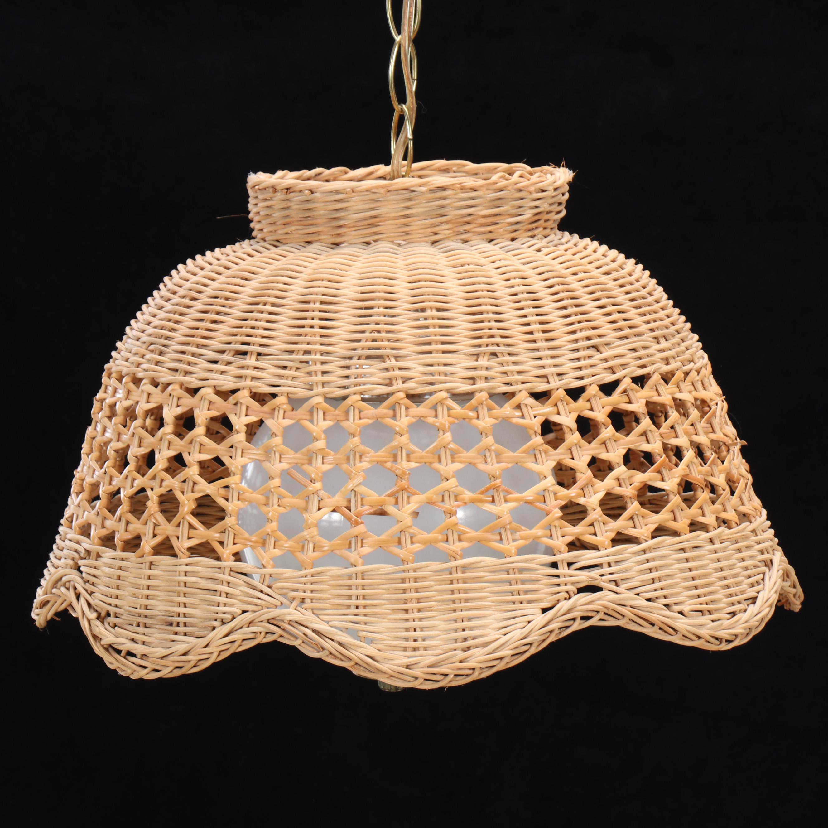Wicker Pendant Light Fixture