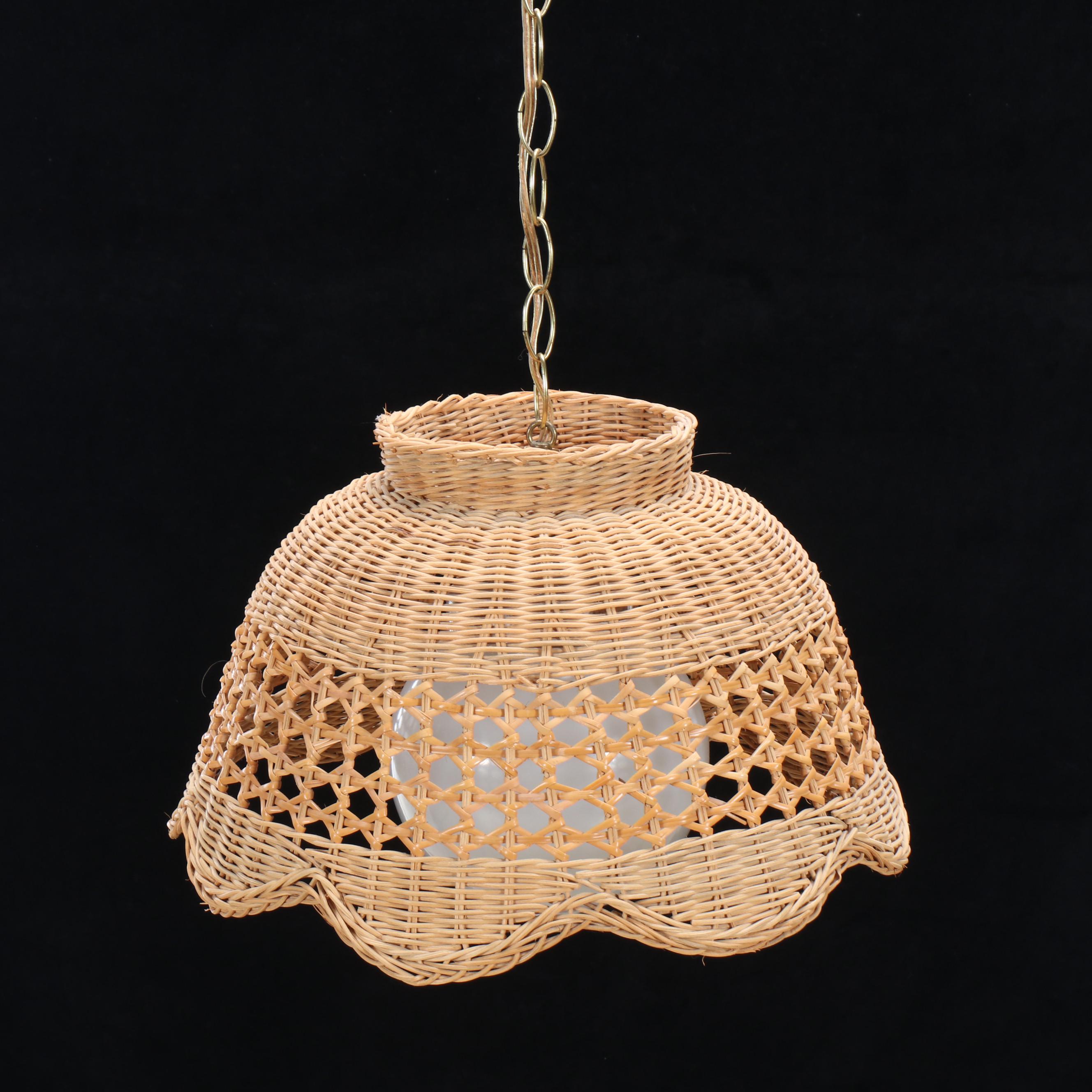 Wicker Pendant Light Fixture