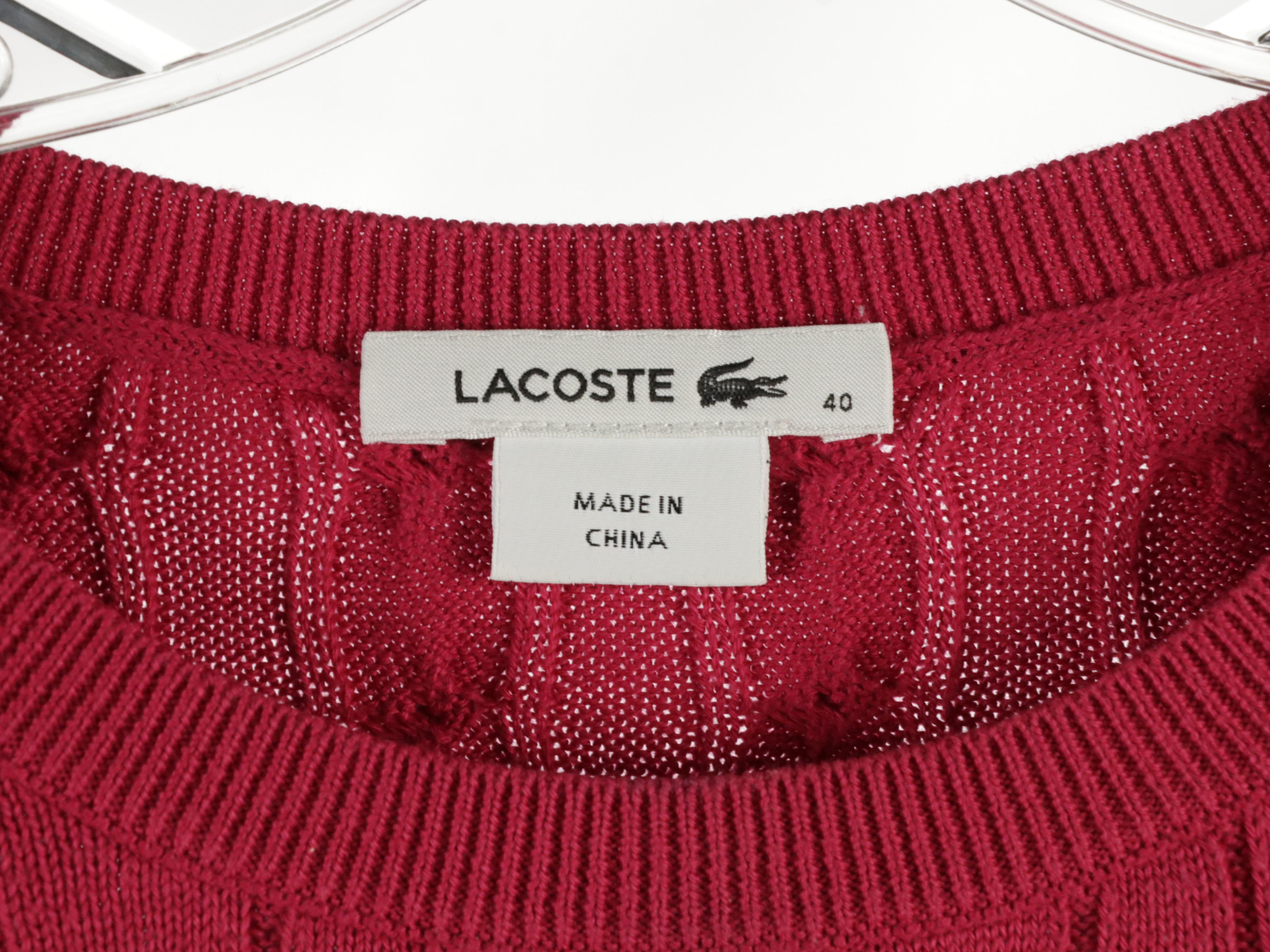 Lacoste Cable Knit Cotton Sweater and Stretch Cotton Collared Shirts
