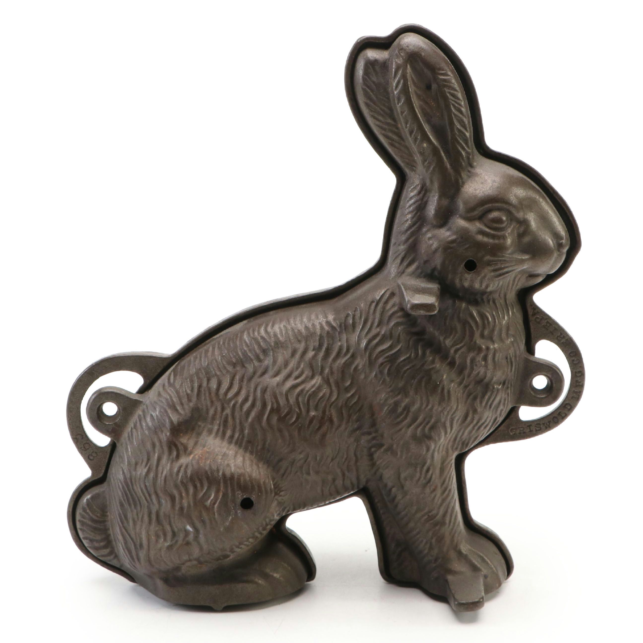 Griswold Cast Iron Rabbit Mold, 20th Century