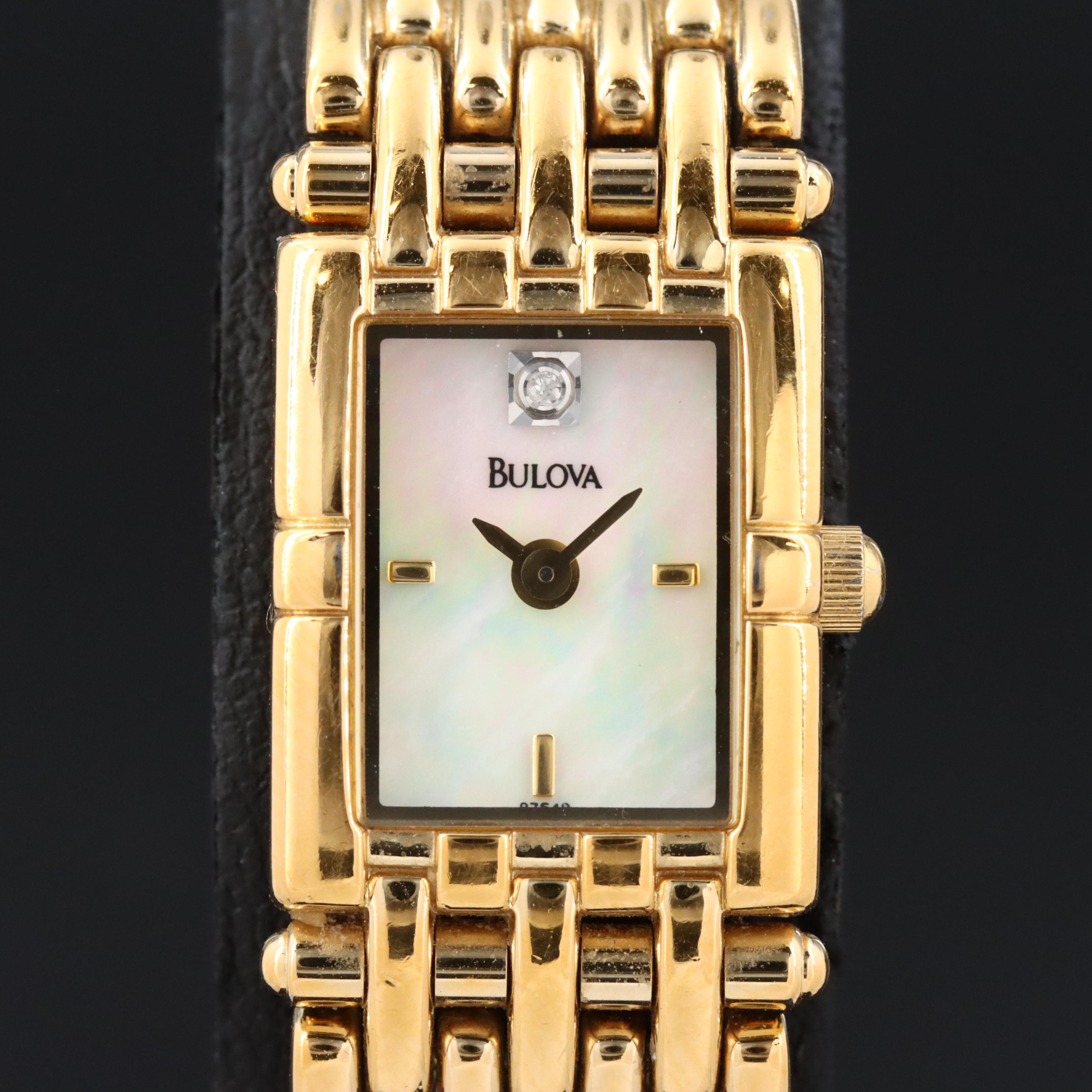 2000 Bulova Mother-of-Pearl Dial Quartz Watch