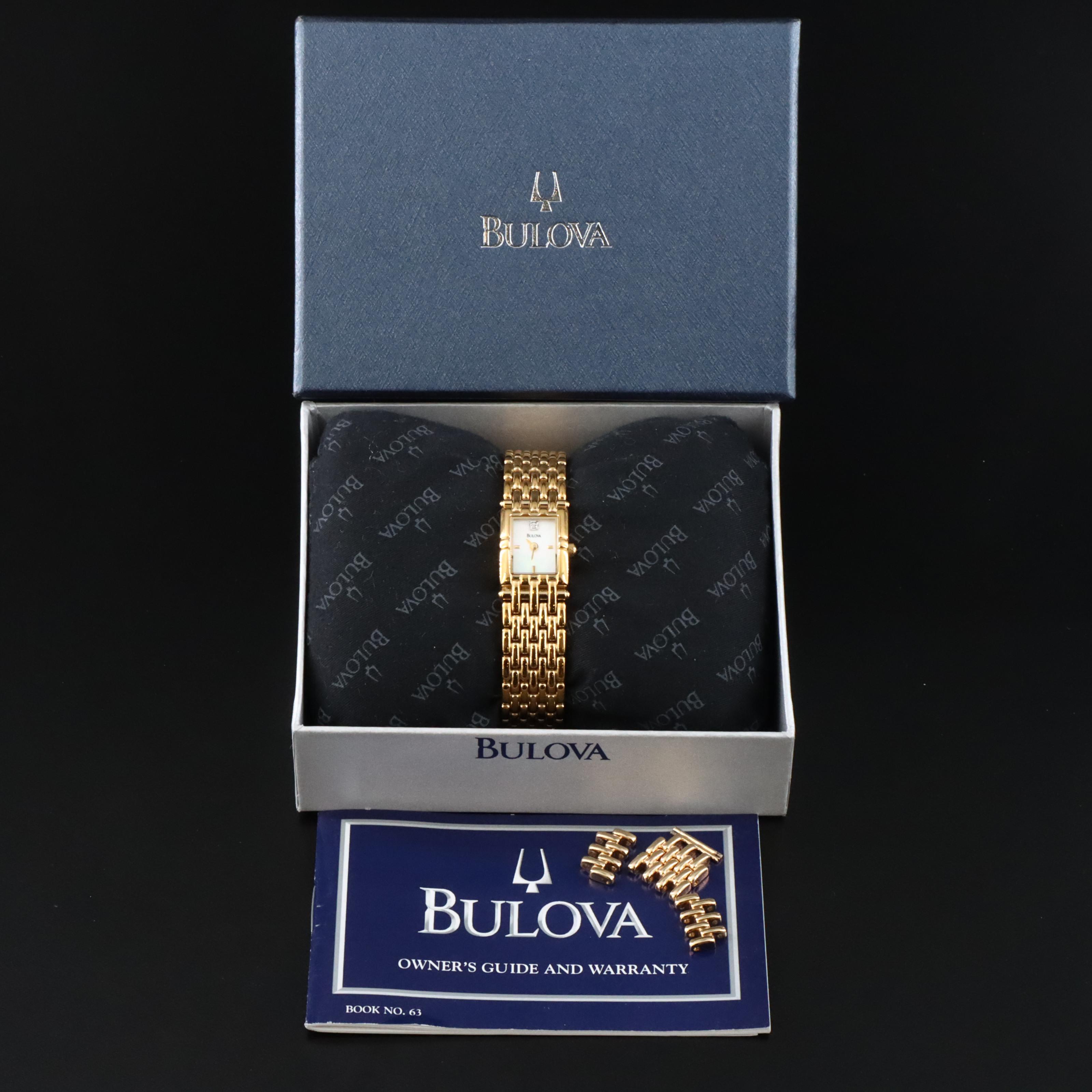 2000 Bulova Mother-of-Pearl Dial Quartz Watch