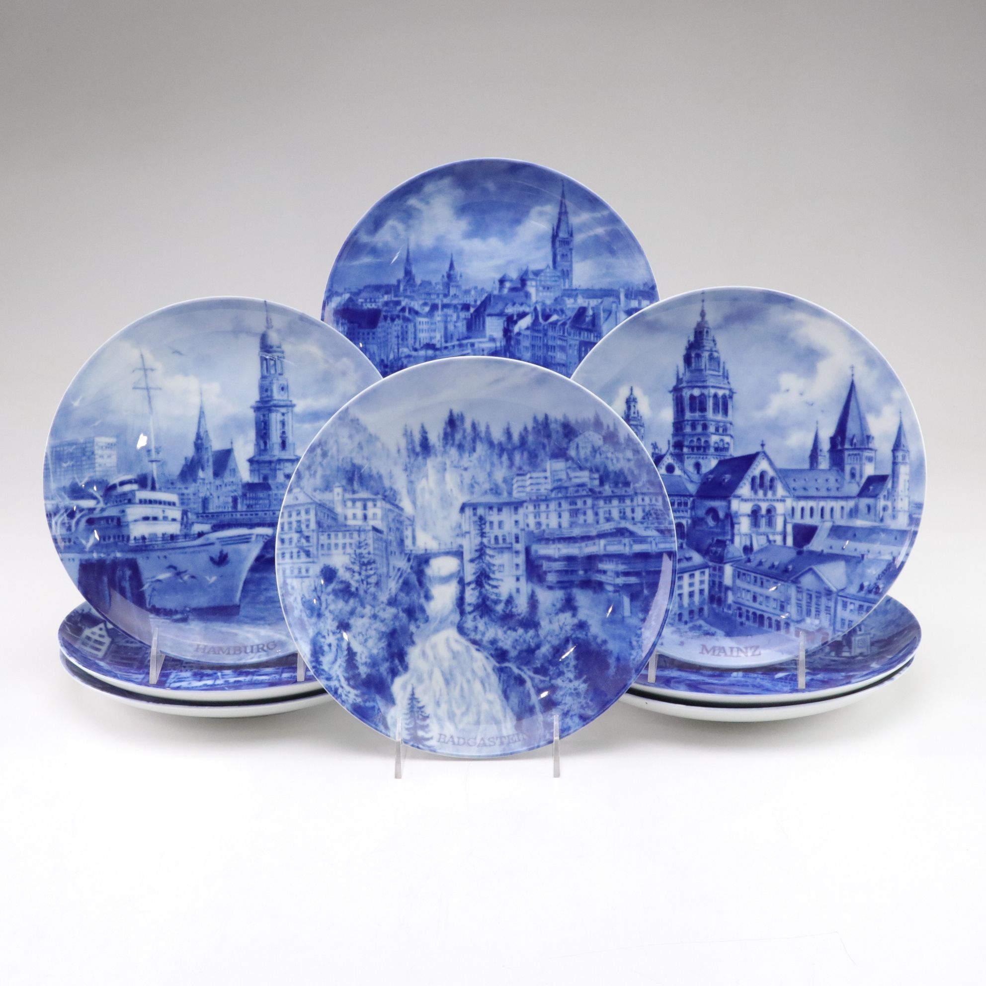 A. K. Kaiser Collector Plates Depicting German Cities