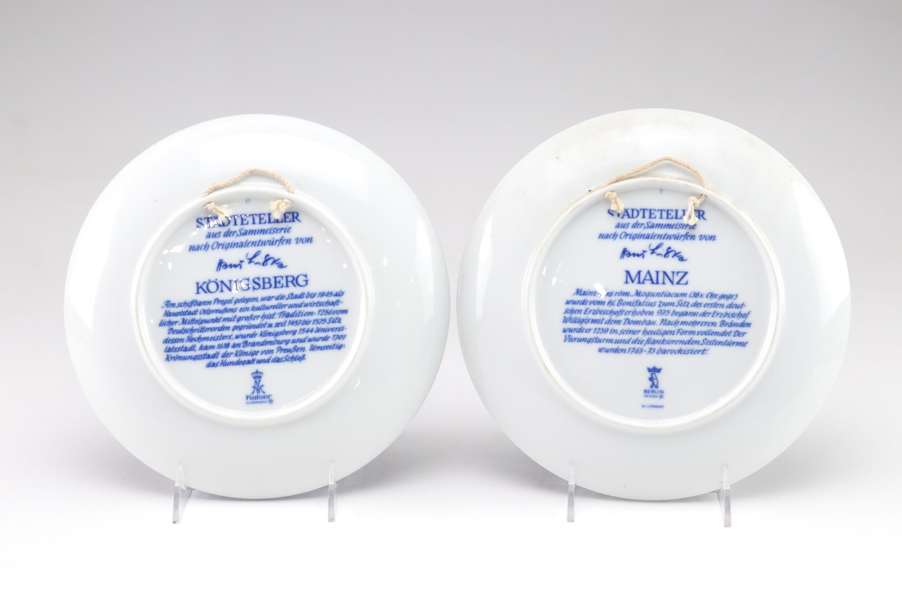 A. K. Kaiser Collector Plates Depicting German Cities