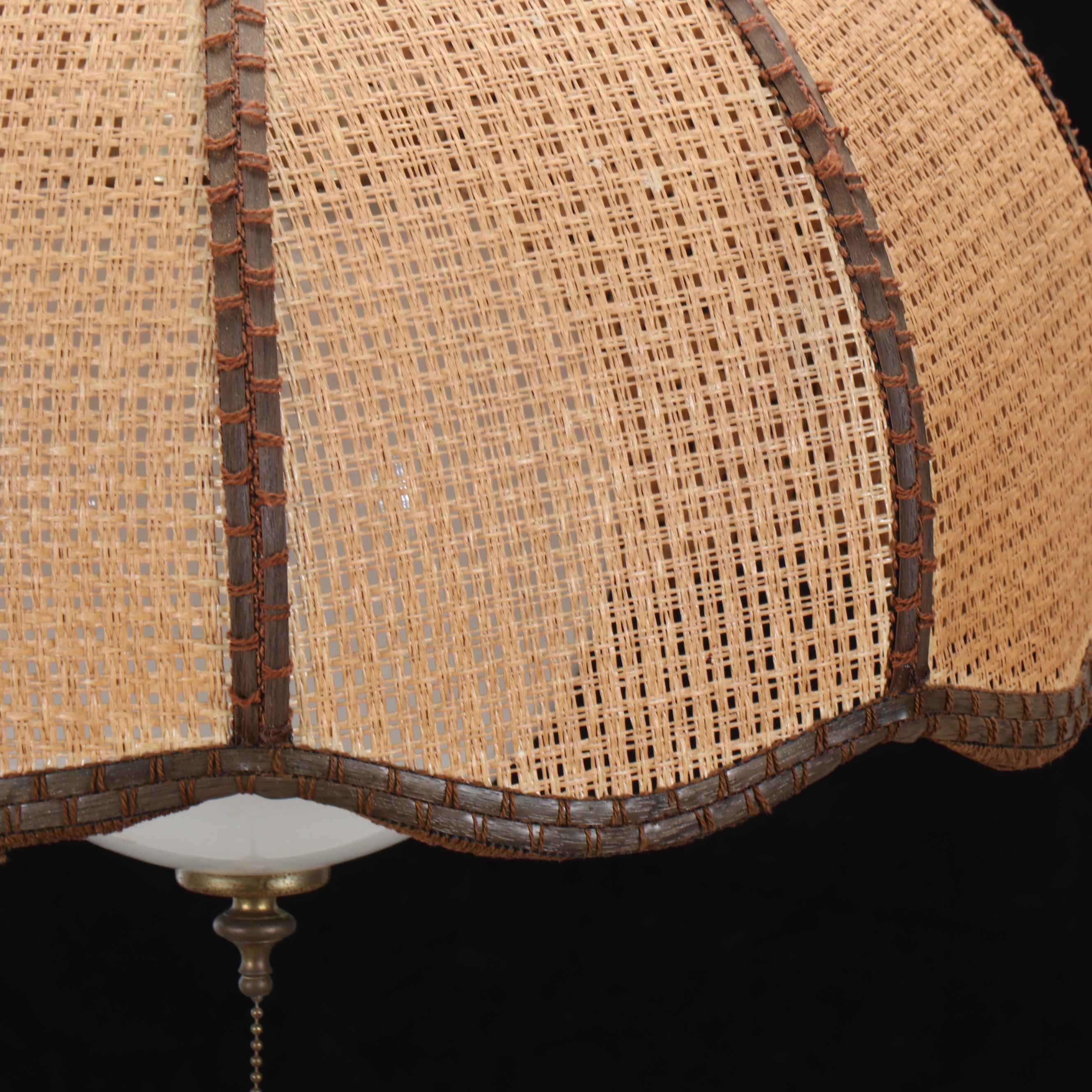 Woven Cane Pendant Light Fixture