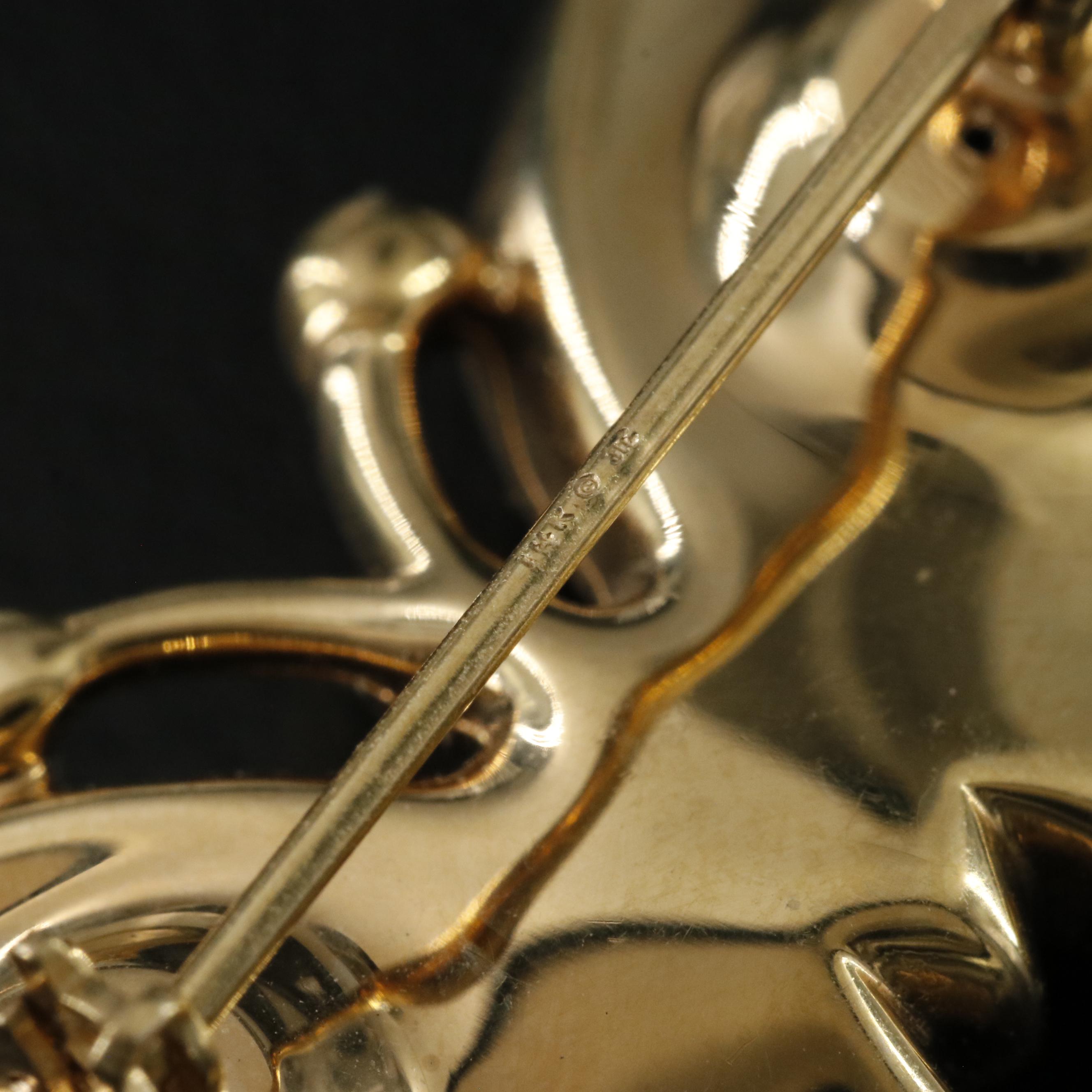 14K Electroformed Enamel Butterfly Pin