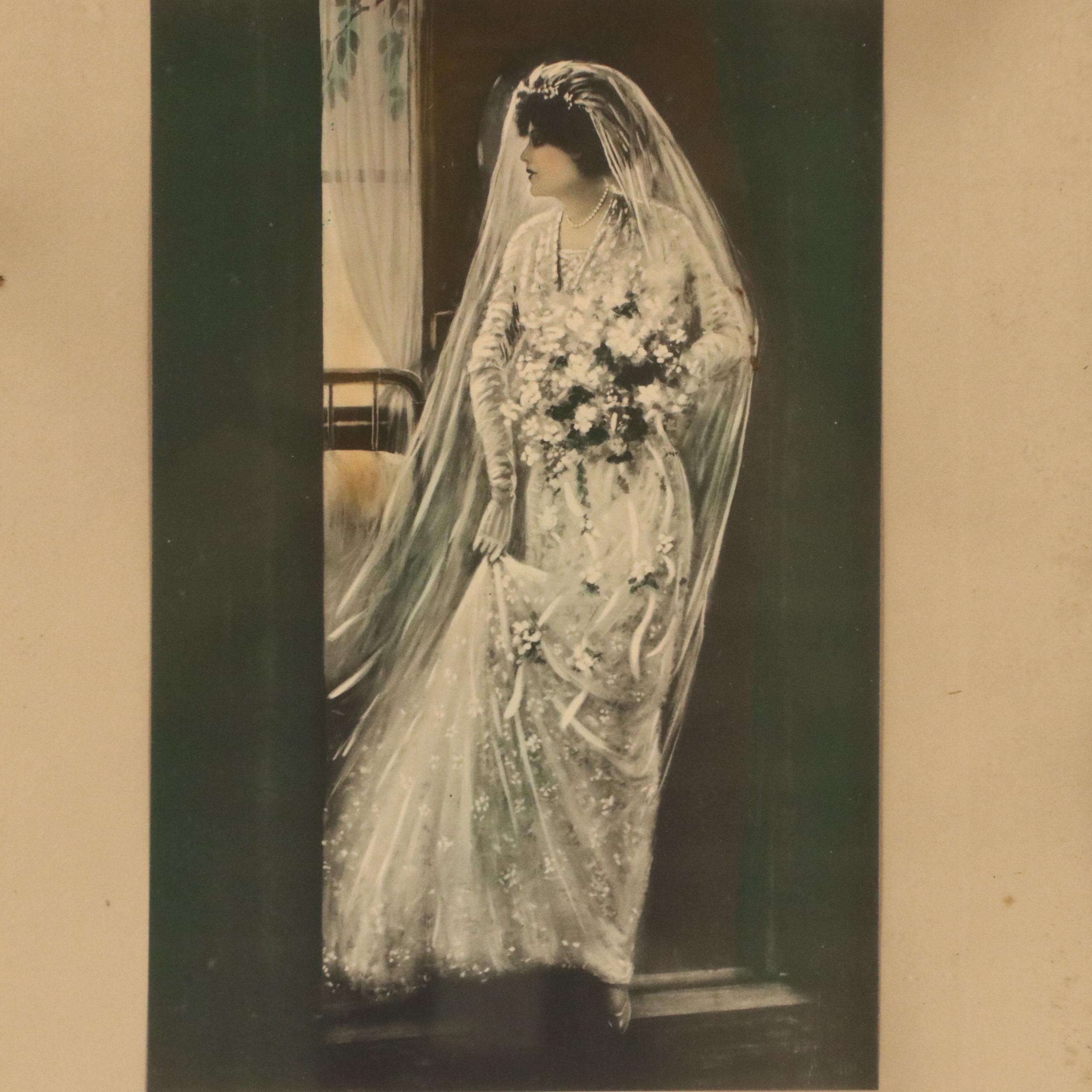 Hand-Colored Wedding Photographs and Silver Gelatin Portrait, Late 19th Century