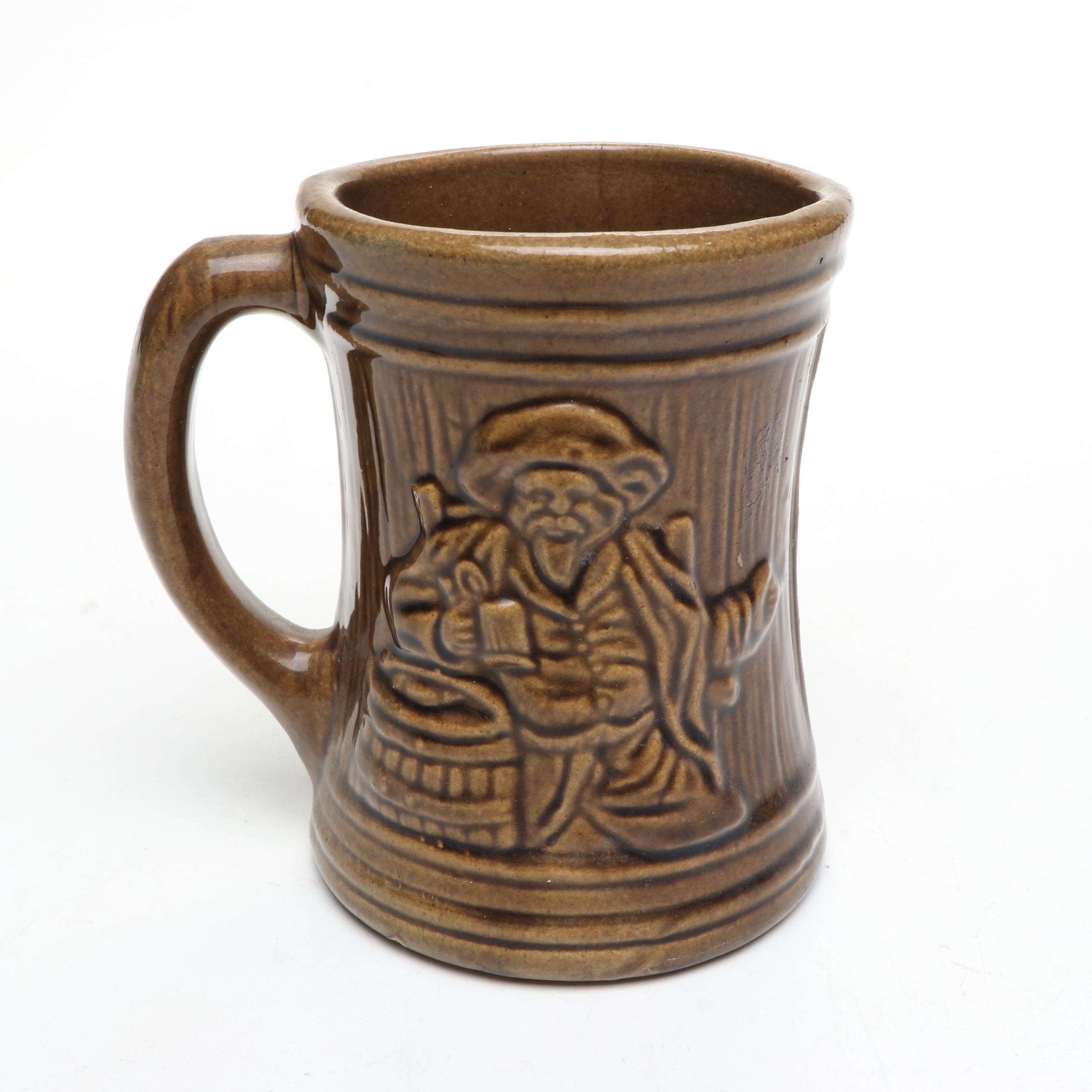 Nelson McCoy Pottery with Hull Brownware Tankards and Pitcher