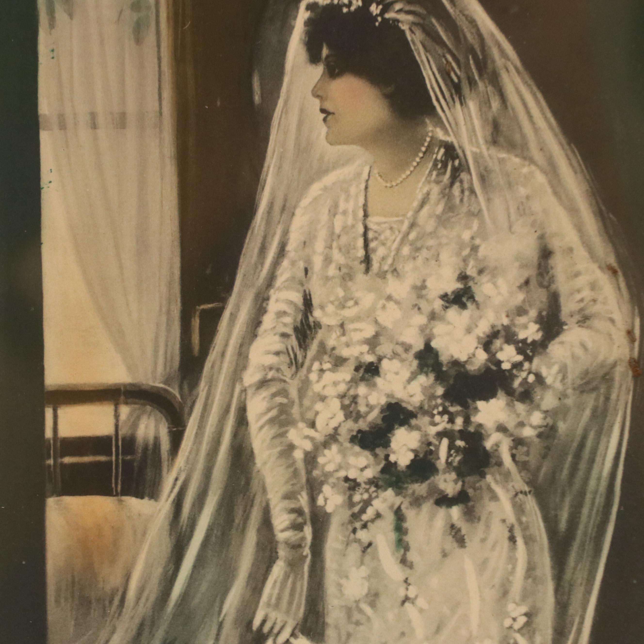 Hand-Colored Wedding Photographs and Silver Gelatin Portrait, Late 19th Century