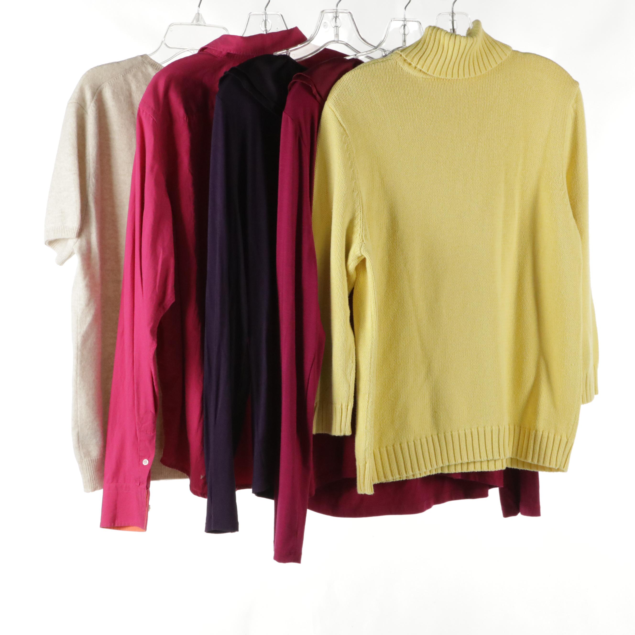 Lauren Ralph Lauren Cashmere Short Sleeve Top, Long Sleeve Blouses & Turtleneck