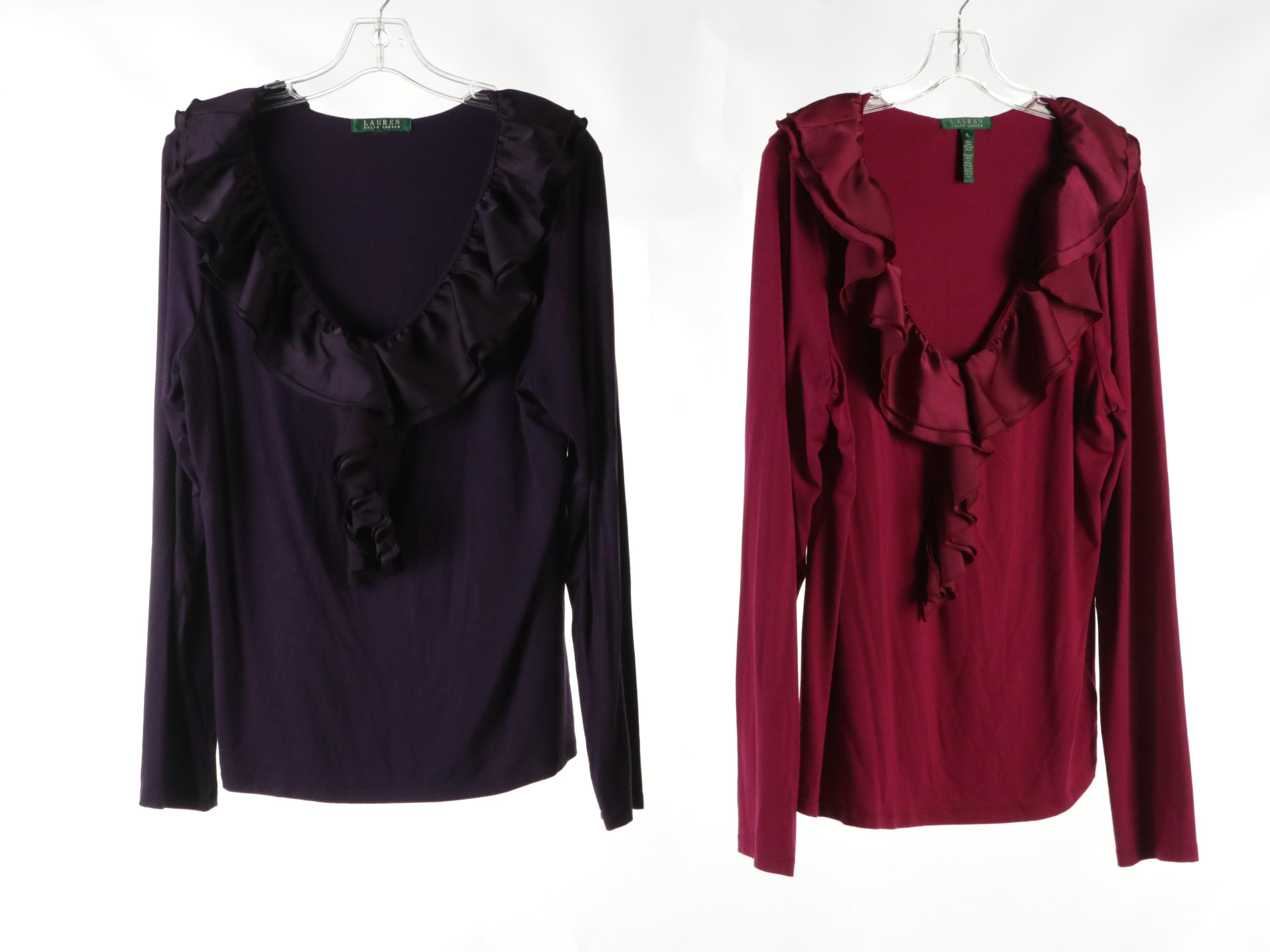 Lauren Ralph Lauren Cashmere Short Sleeve Top, Long Sleeve Blouses & Turtleneck