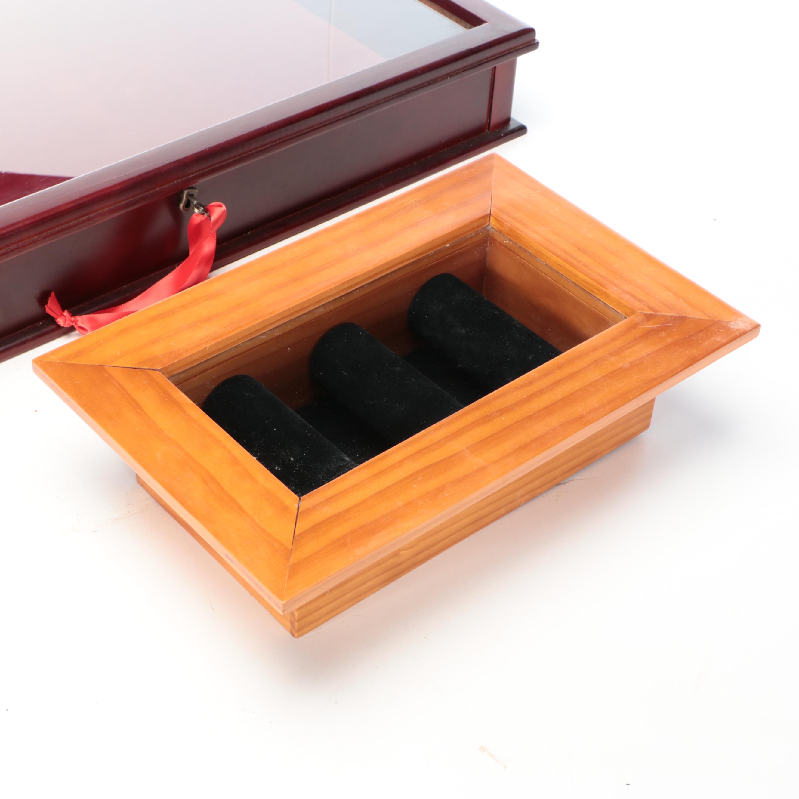 Wood Framed Watch Display Cases