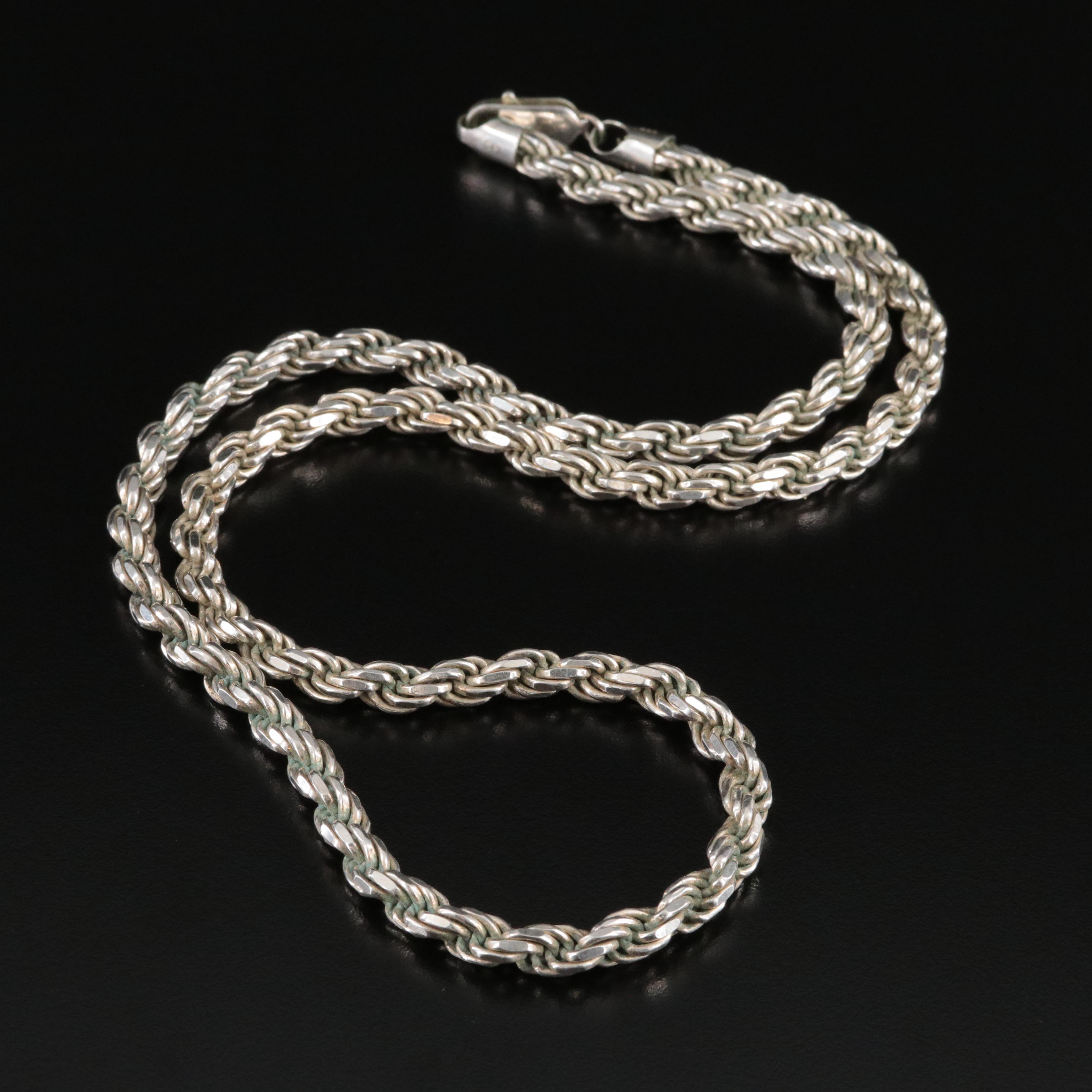Sterling Rope Chain Necklace