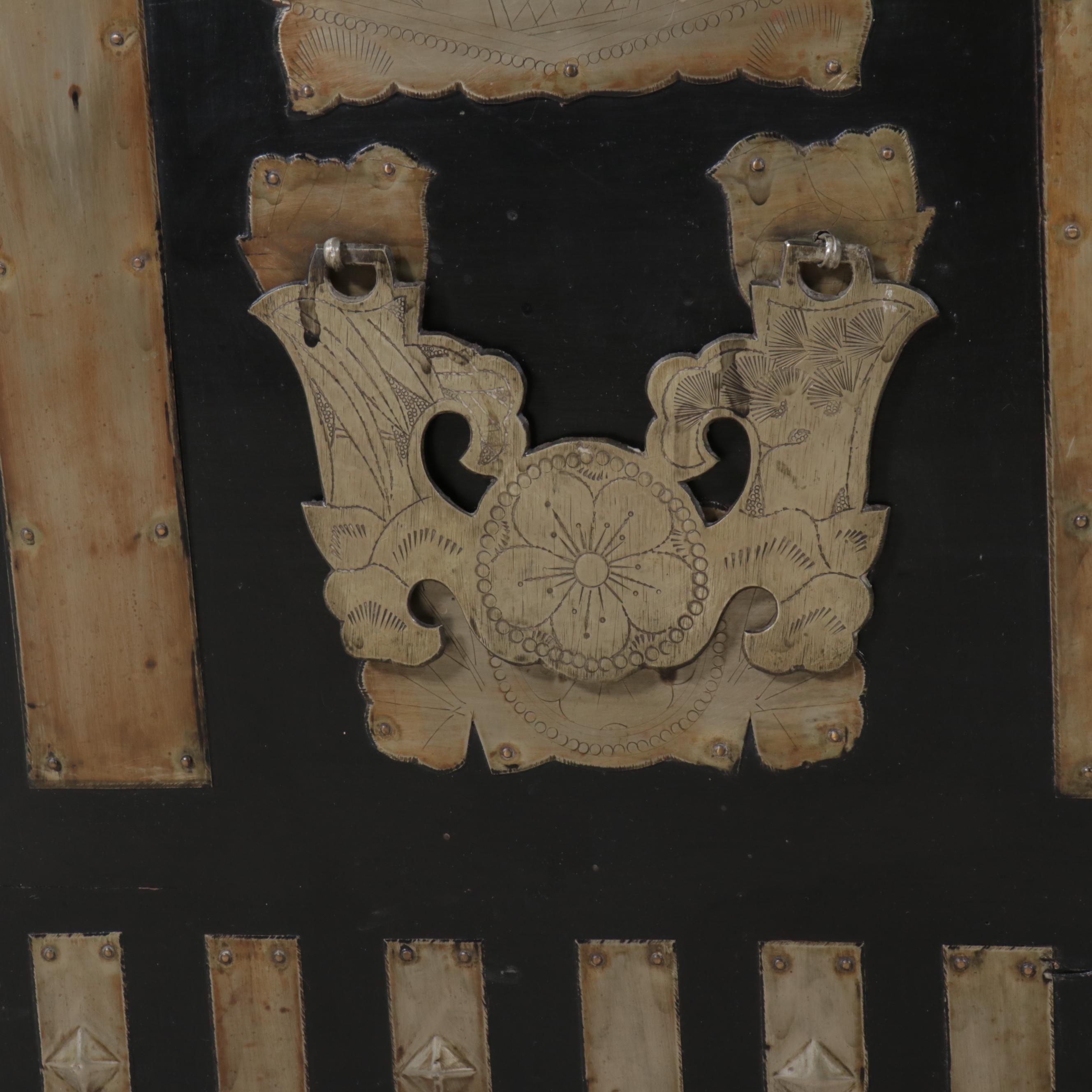 Korean Bandaji Chest with Etched White Brass Adornments