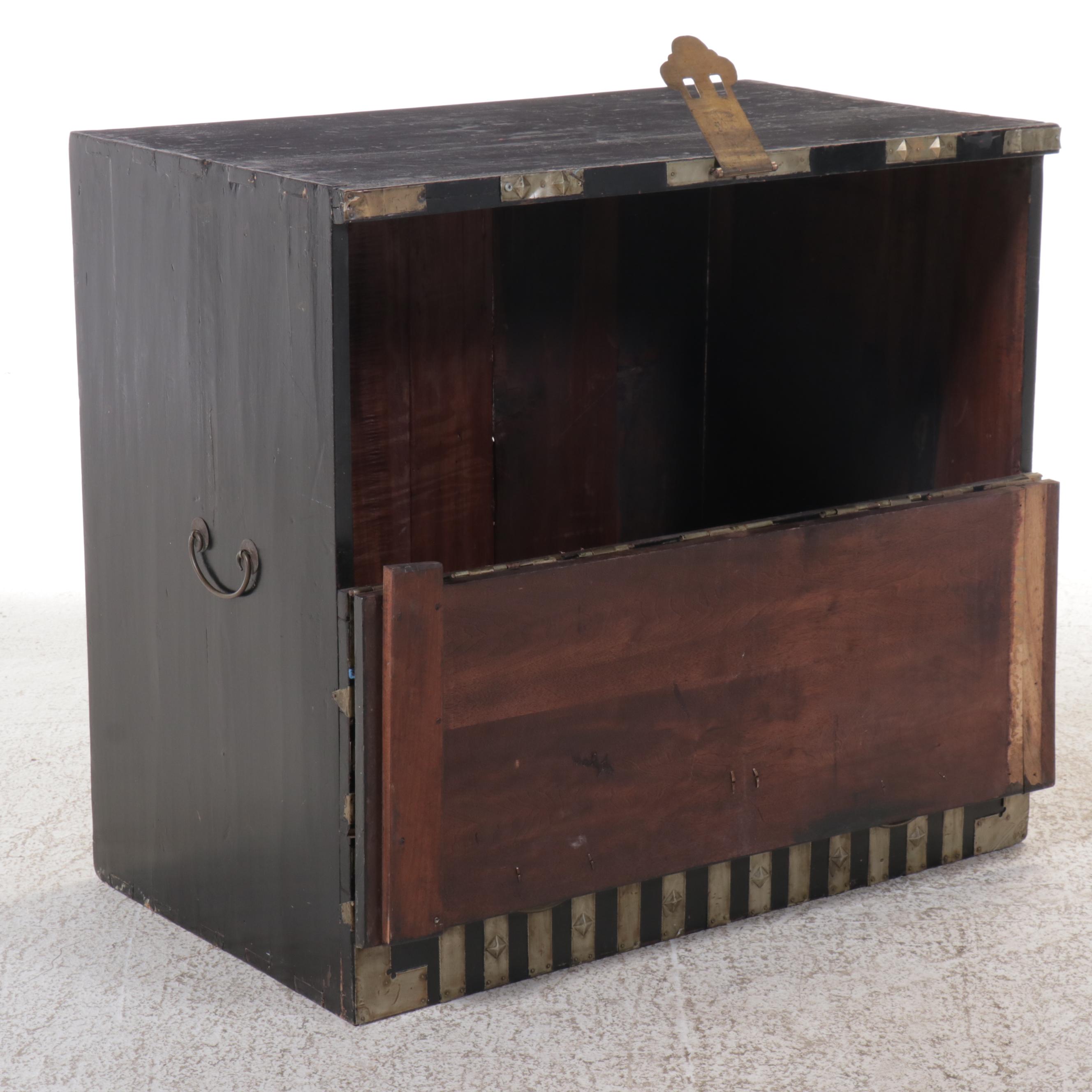 Korean Bandaji Chest with Etched White Brass Adornments