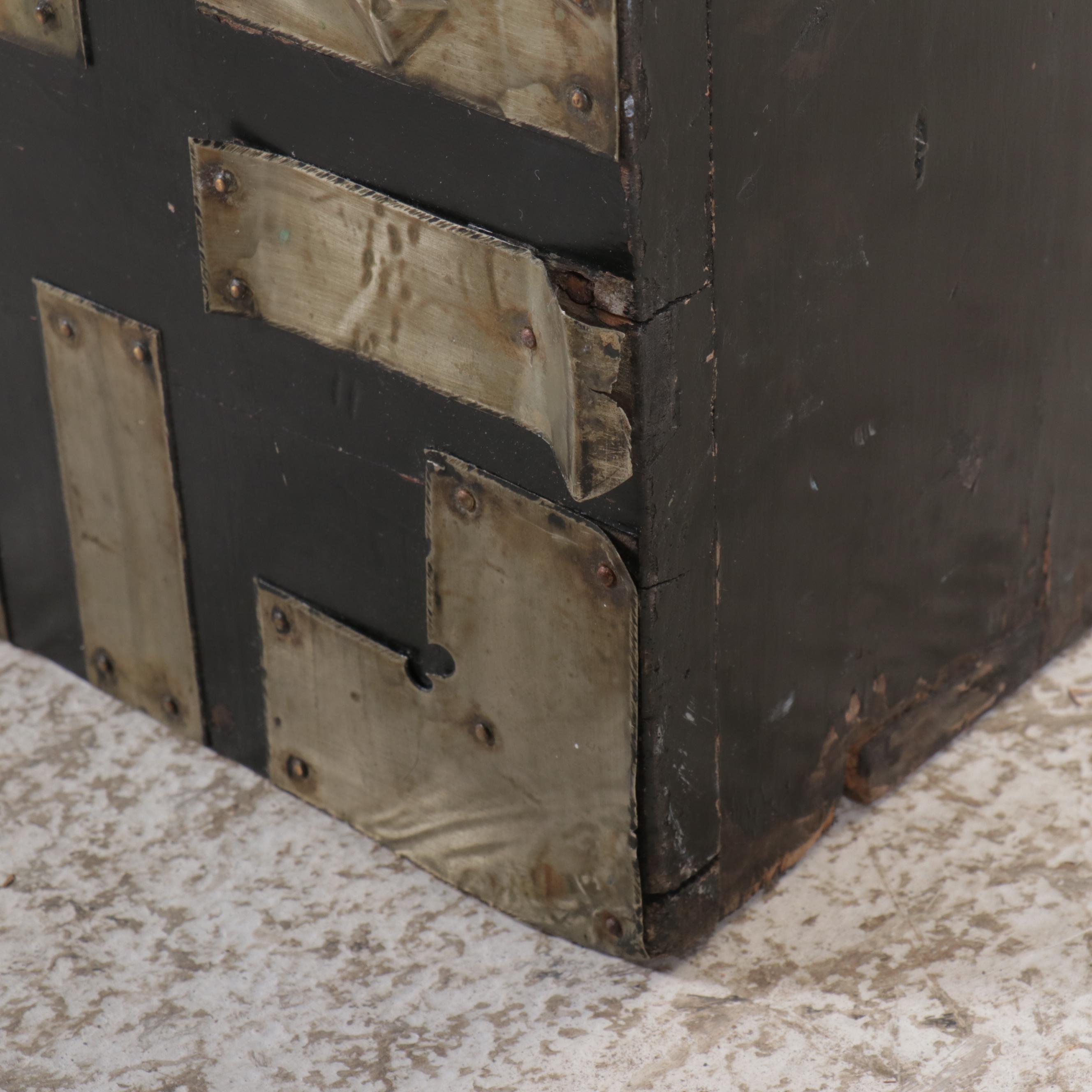 Korean Bandaji Chest with Etched White Brass Adornments