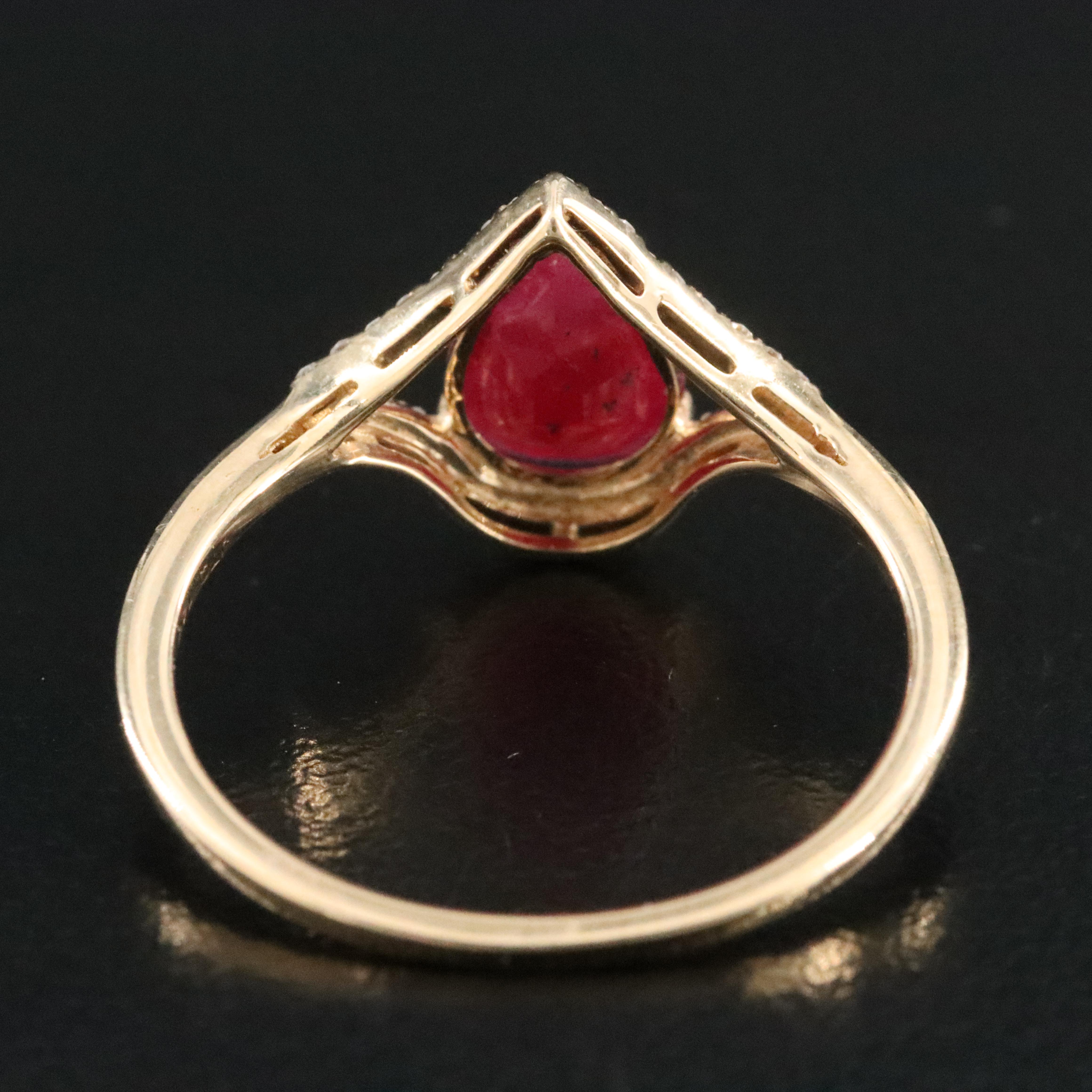 14K 1.22 Filled Corundum and Diamond Ring with IGI Jewelry Report